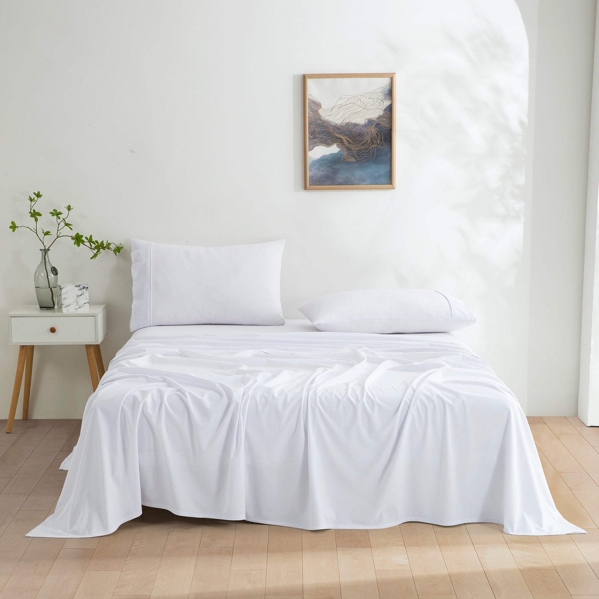 Dreamaker Micro Flannel Sheet Set White