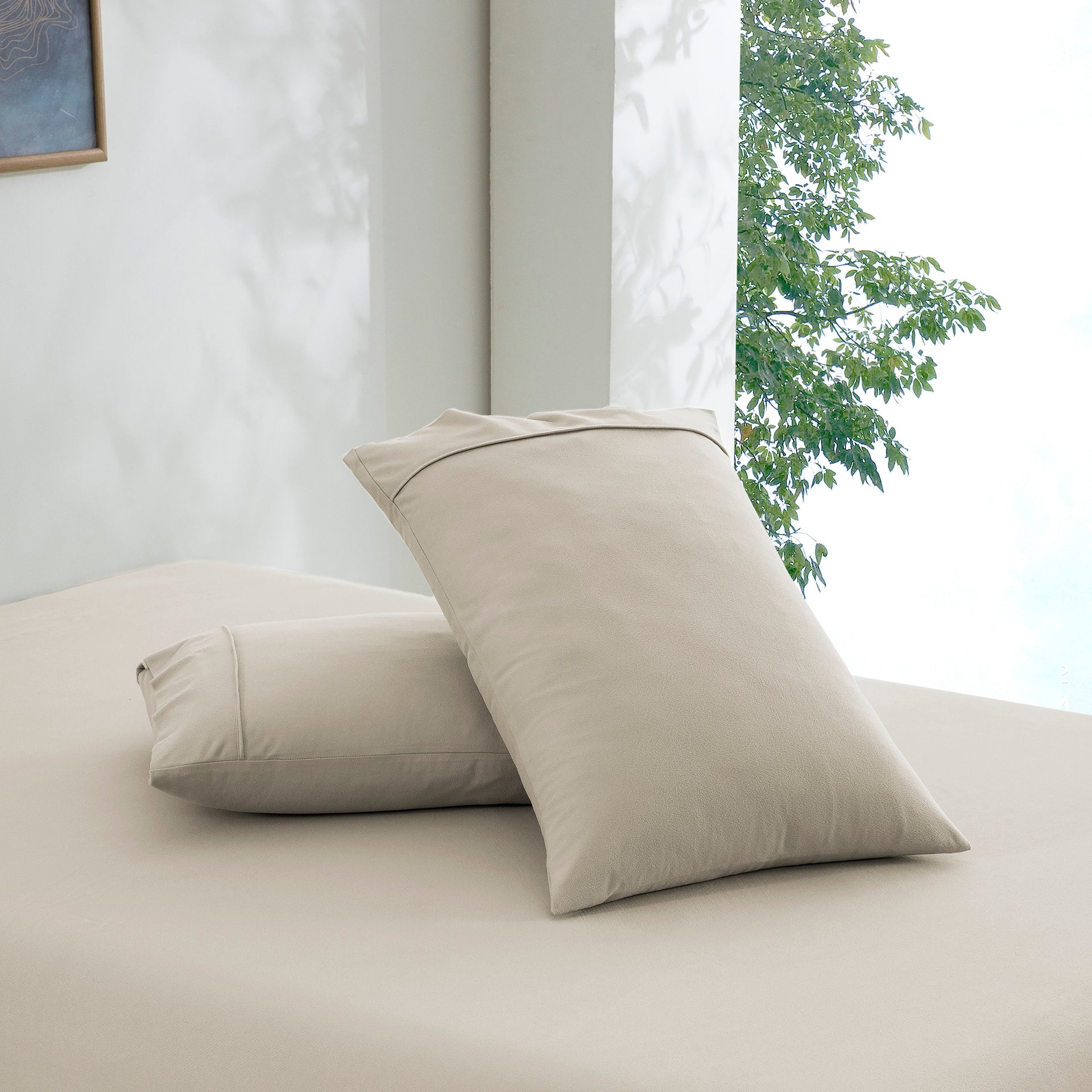 Dreamaker Micro Flannel Sheet Set Stone