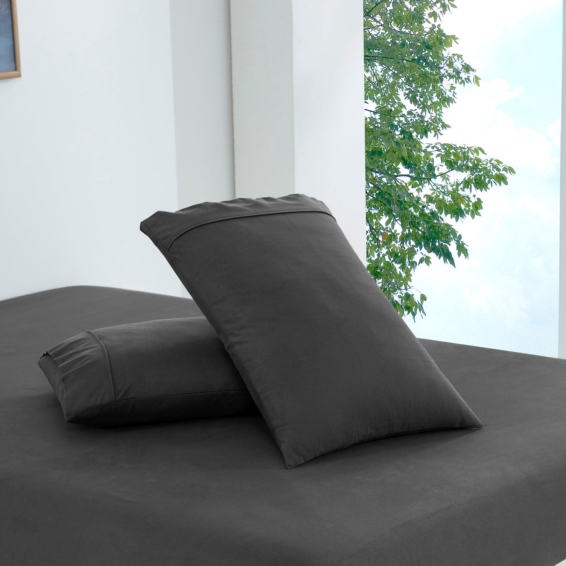 Dreamaker Micro Flannel Sheet Set Charcoal
