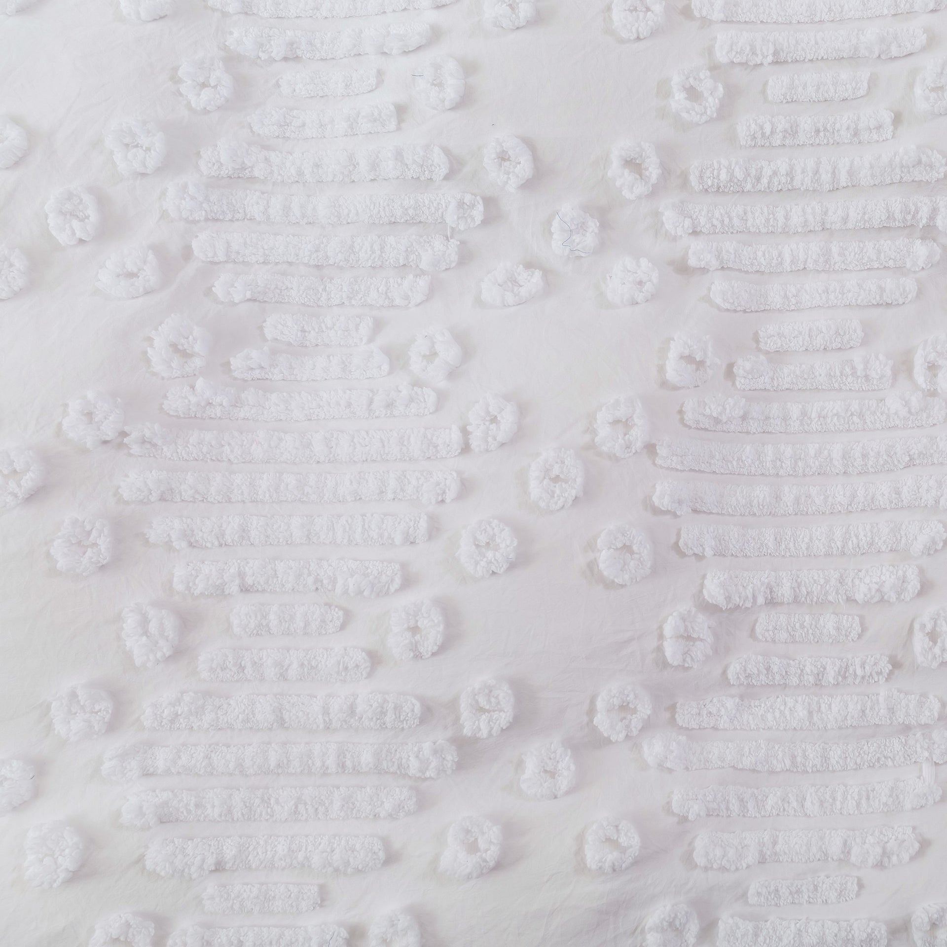 Dreamaker Fletcher Ultrafine Tufted Chenille Quilt Cover Set White