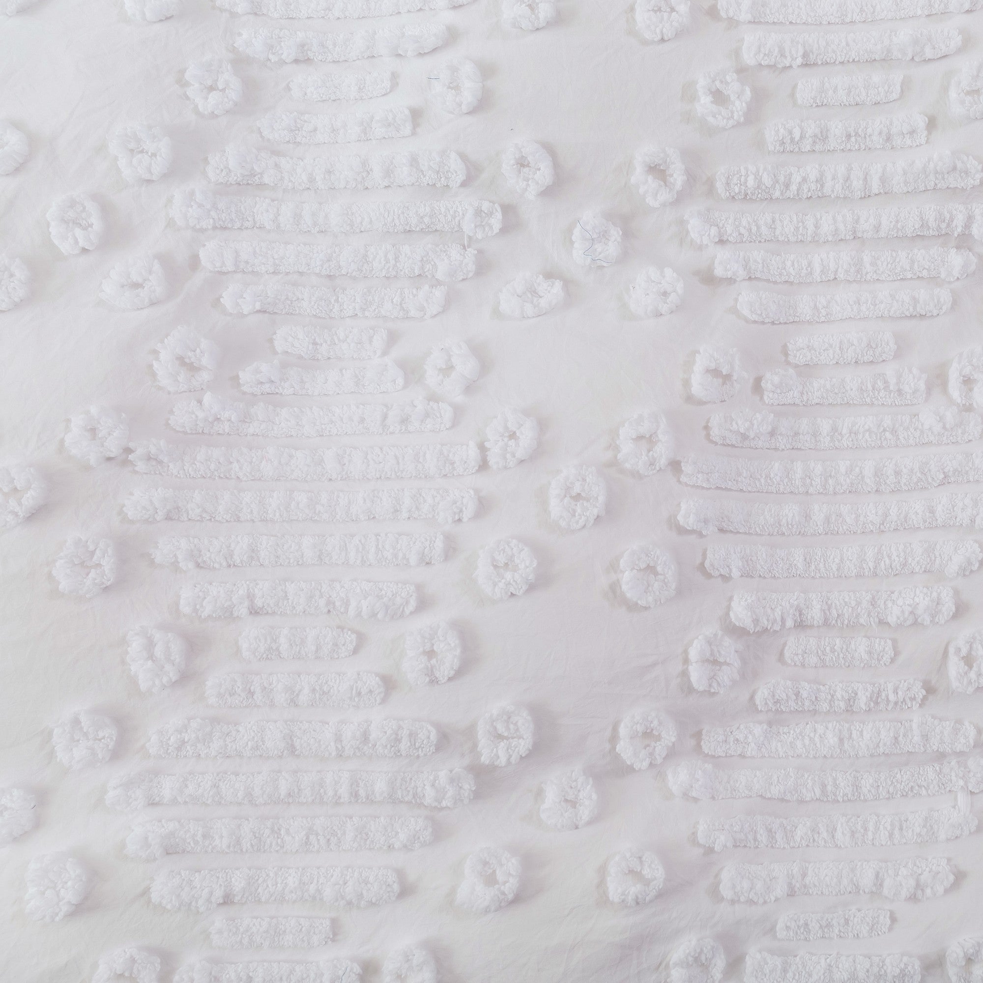 Dreamaker Fletcher Ultrafine Tufted Chenille Quilt Cover Set White