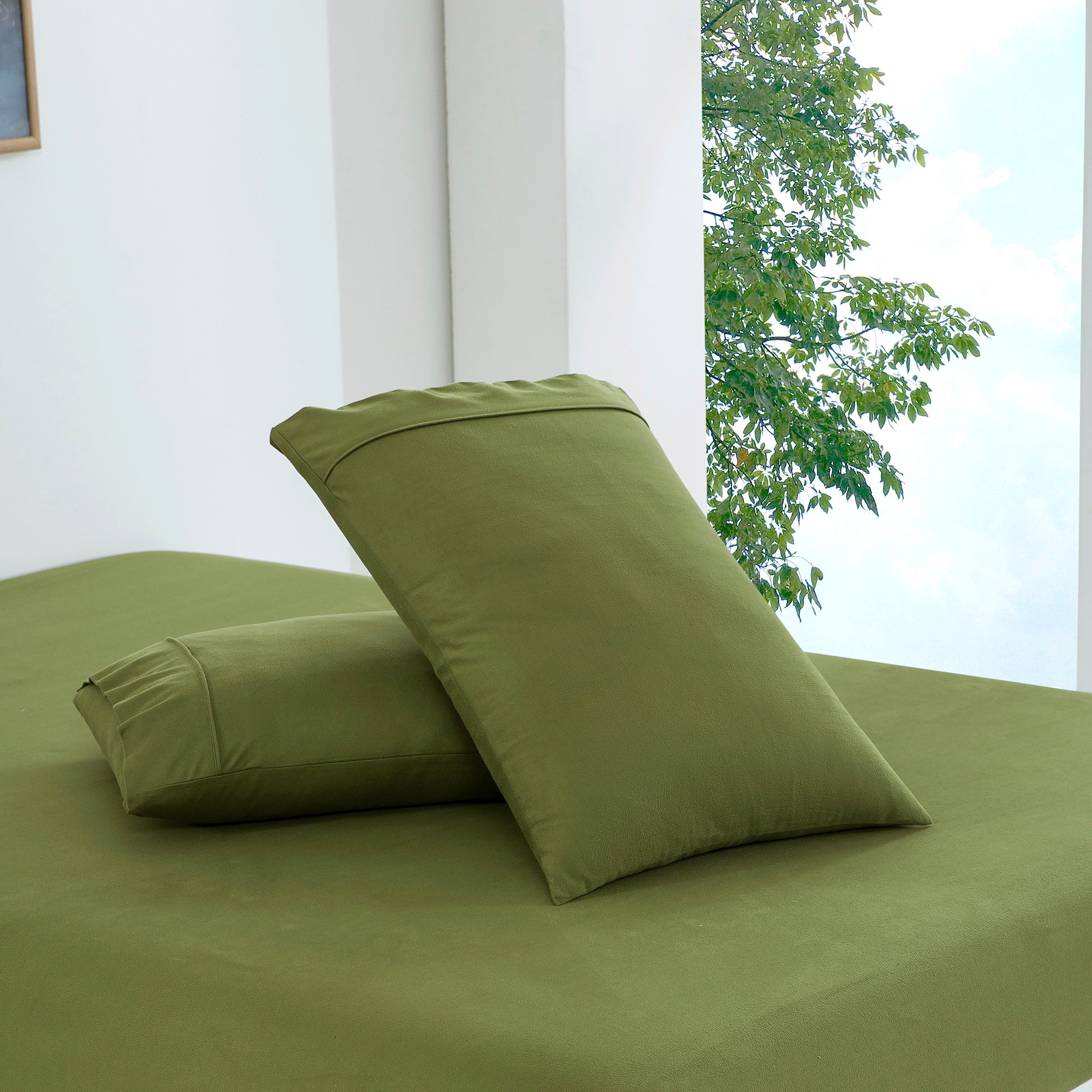 Dreamaker Micro Flannel Sheet Set Olive