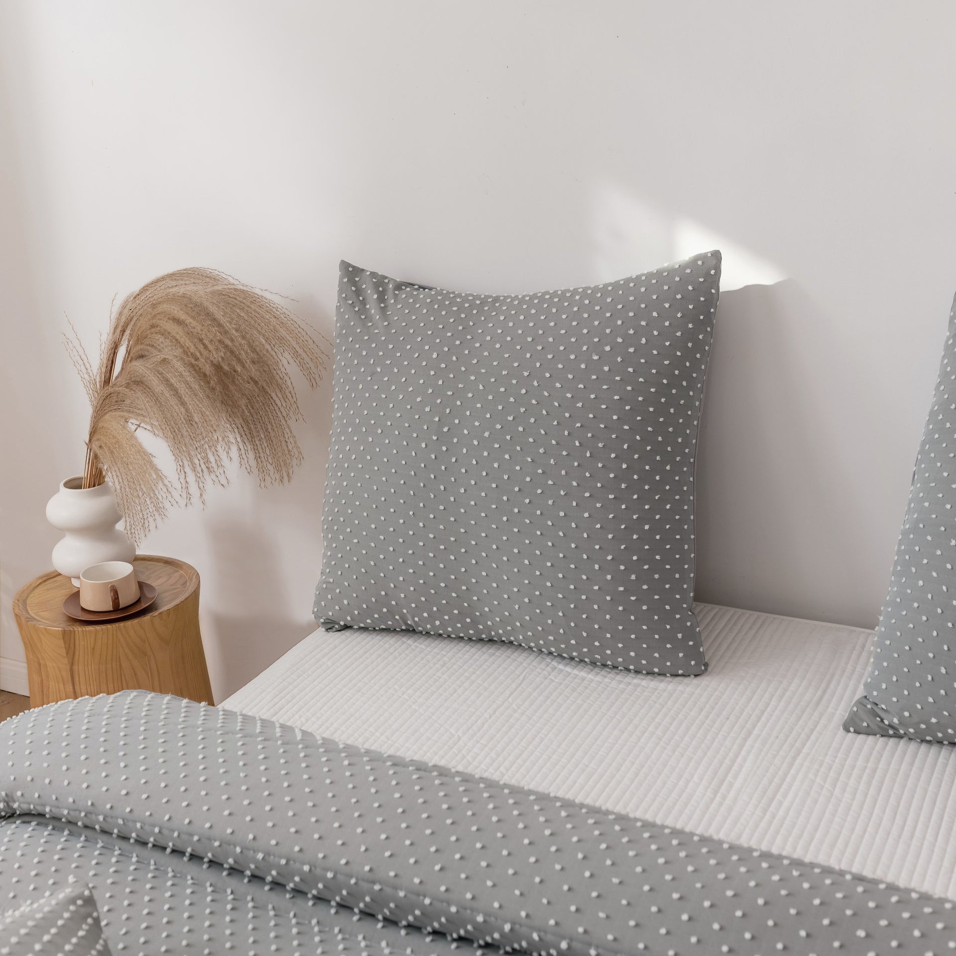 Dreamaker Finley Dot 6 Piece Comforter Set Charcoal