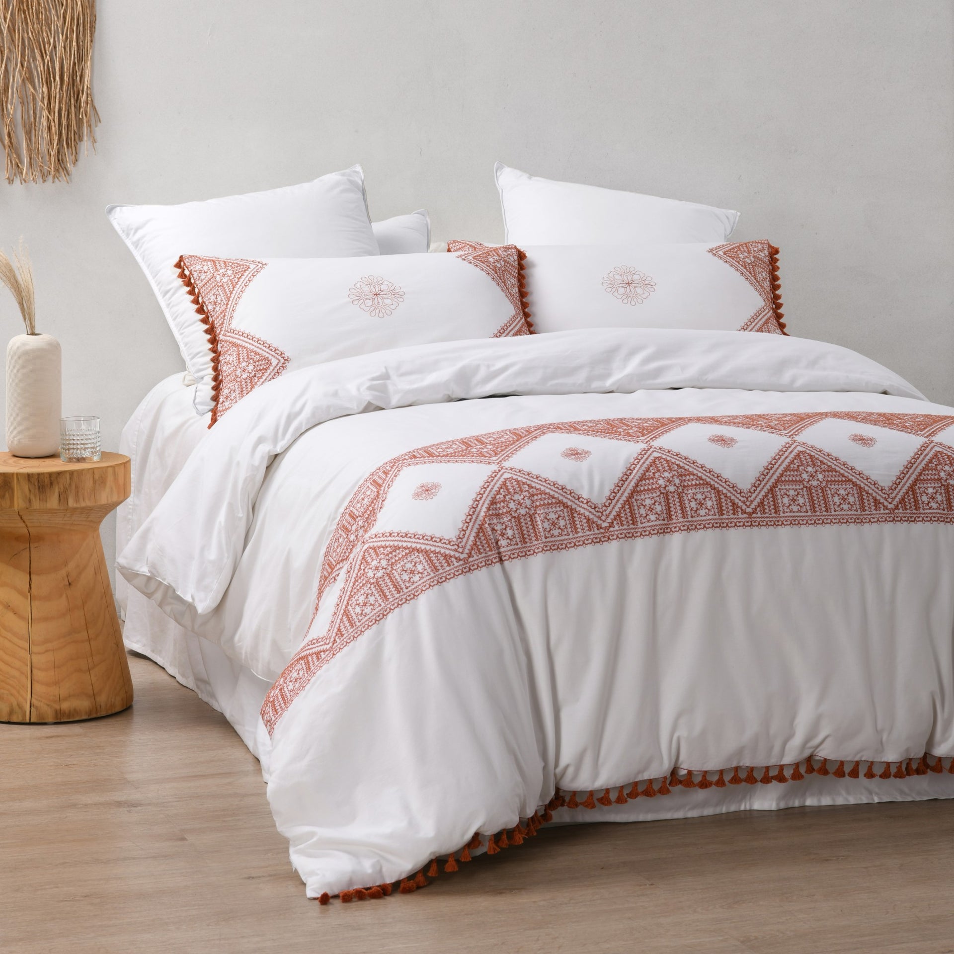 Dreamaker Libertycotton Quilt Cover Set Rust