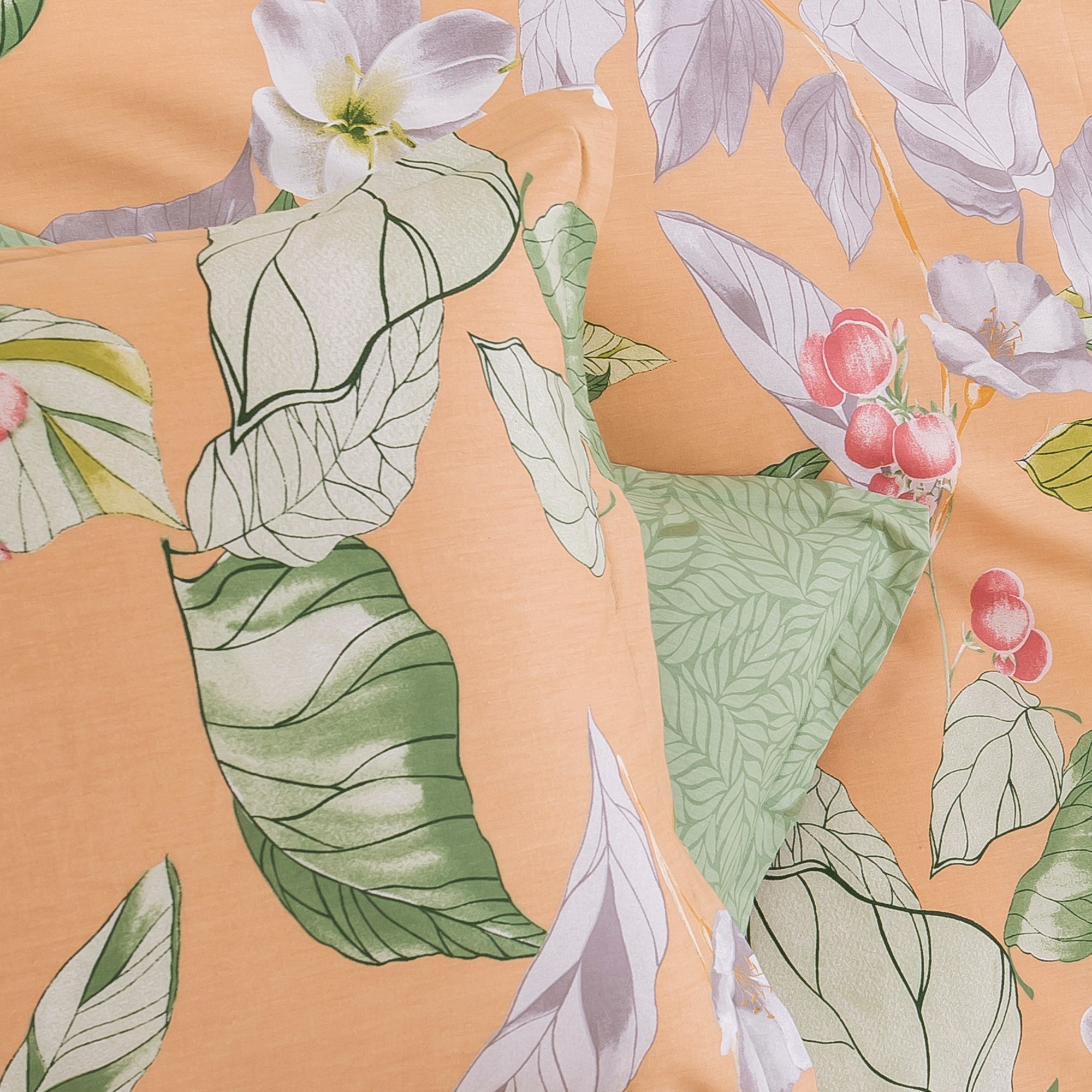 Dreamaker Peach Lilycotton Reversible Quilt Cover Set