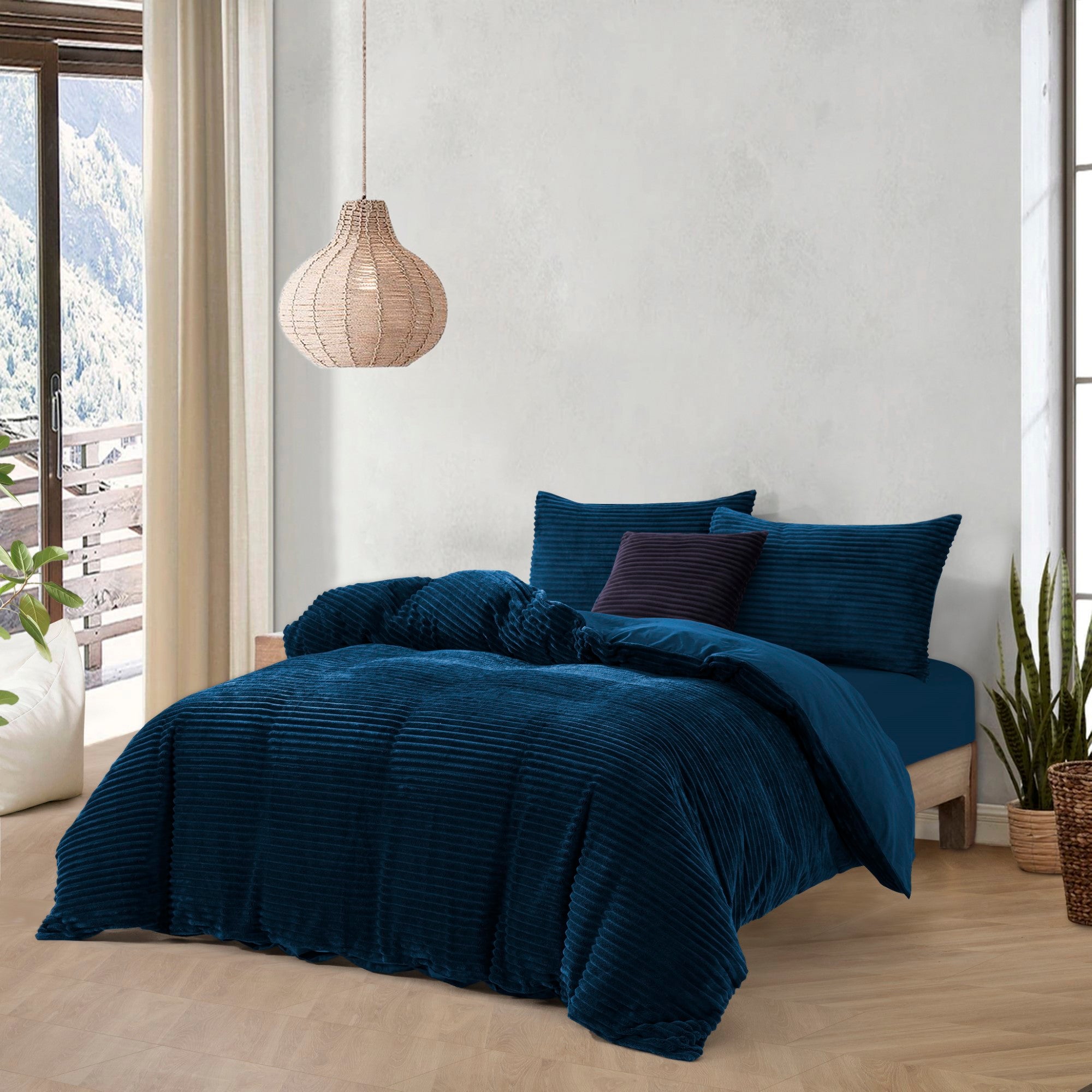 Dreamaker Embossed Fleece Quilt Cover Set Teal