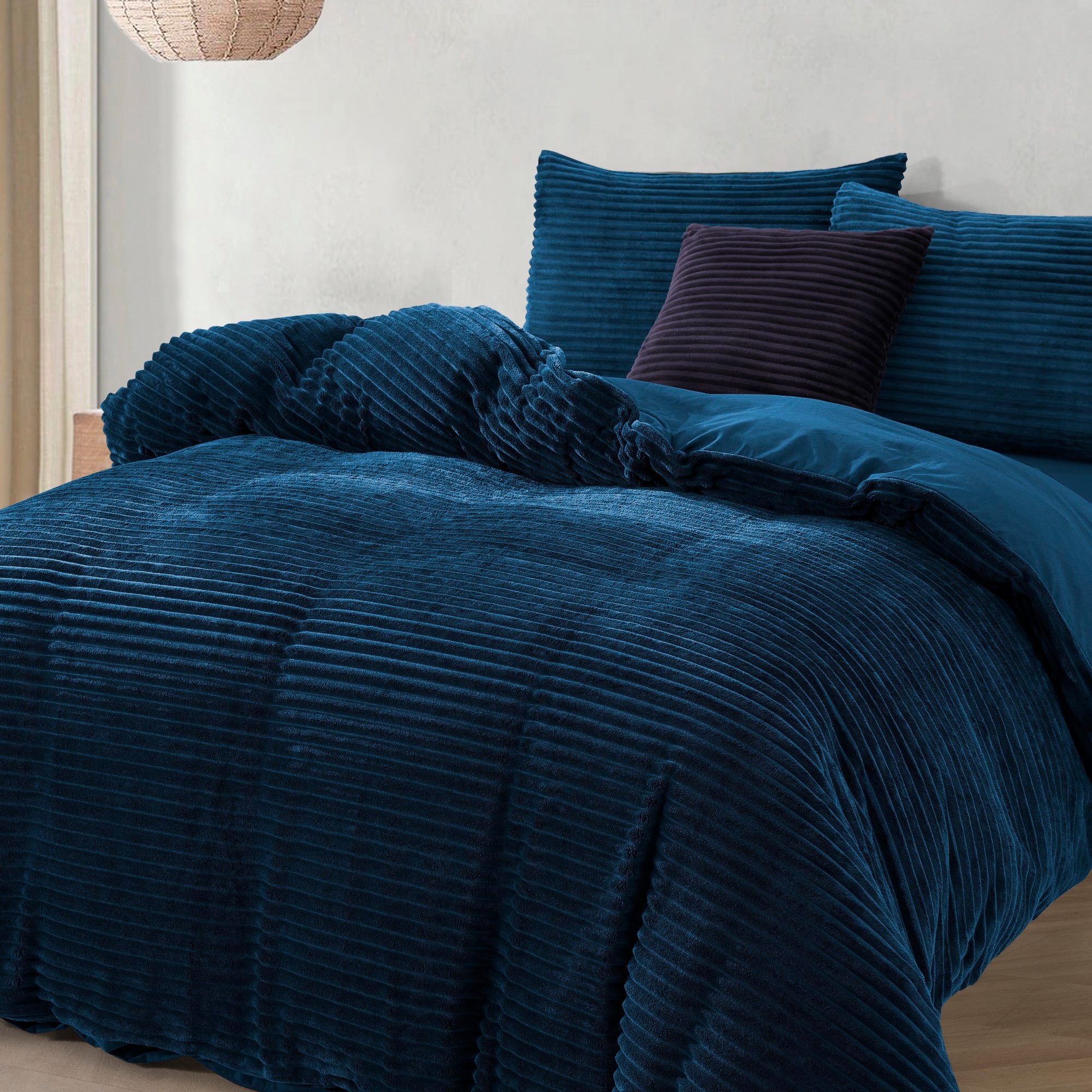 Dreamaker Embossed Fleece Quilt Cover Set Teal