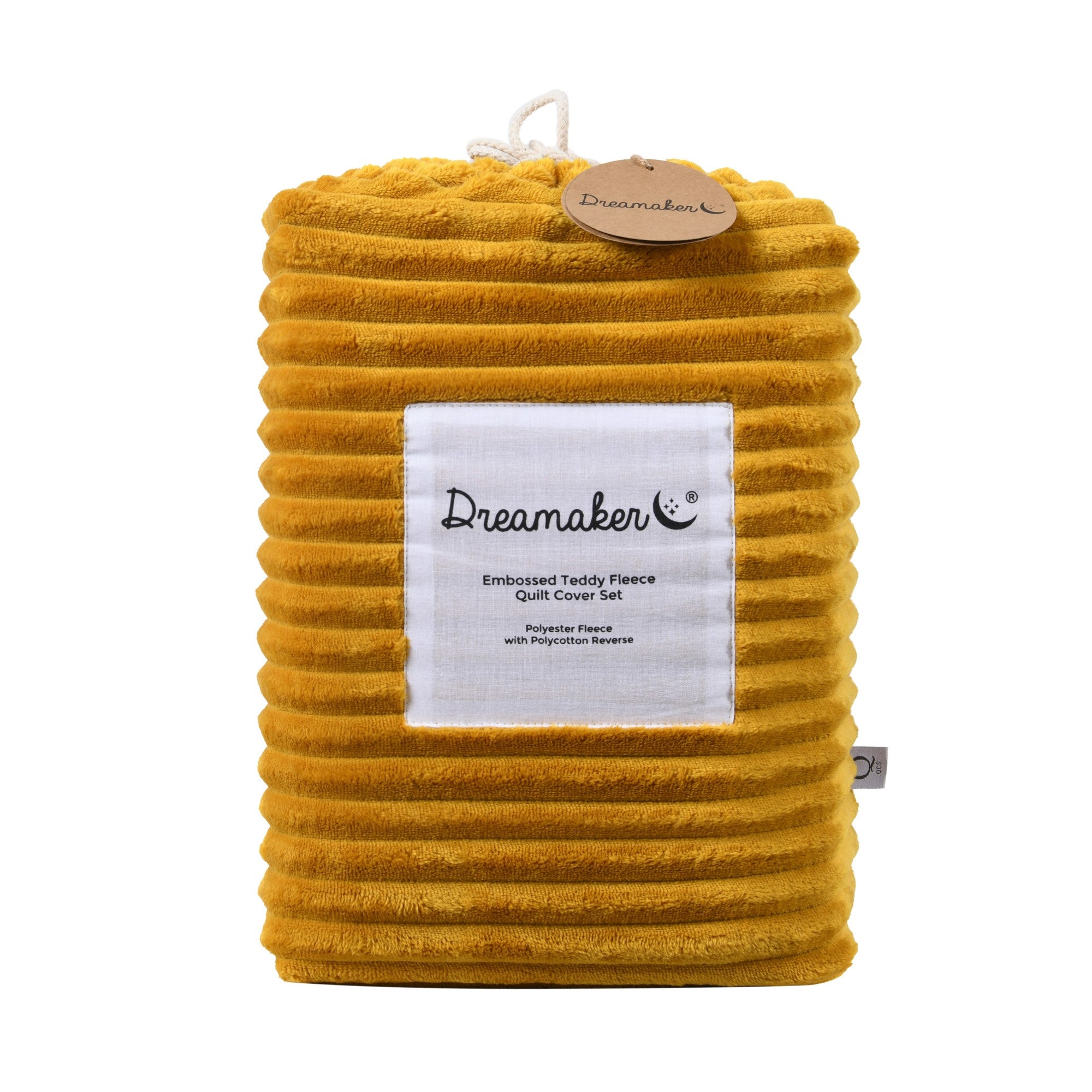 Dreamaker Embossed Fleece Quilt Cover Set Mustard