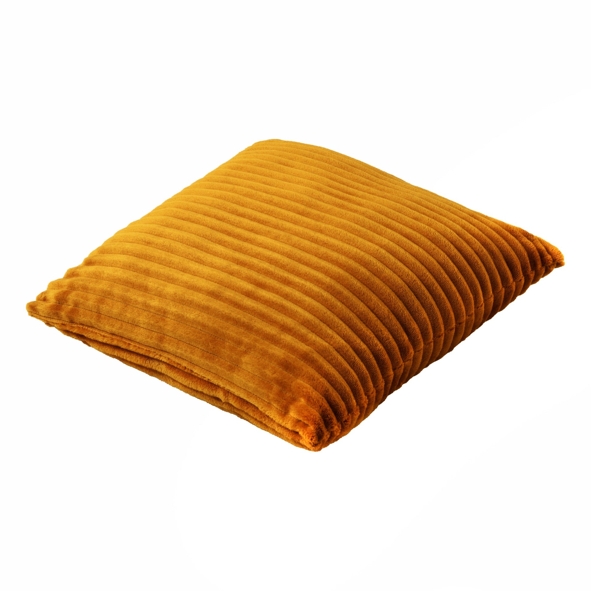 Dreamaker Embossed Fleece Cushion Mustard 45X45Cm