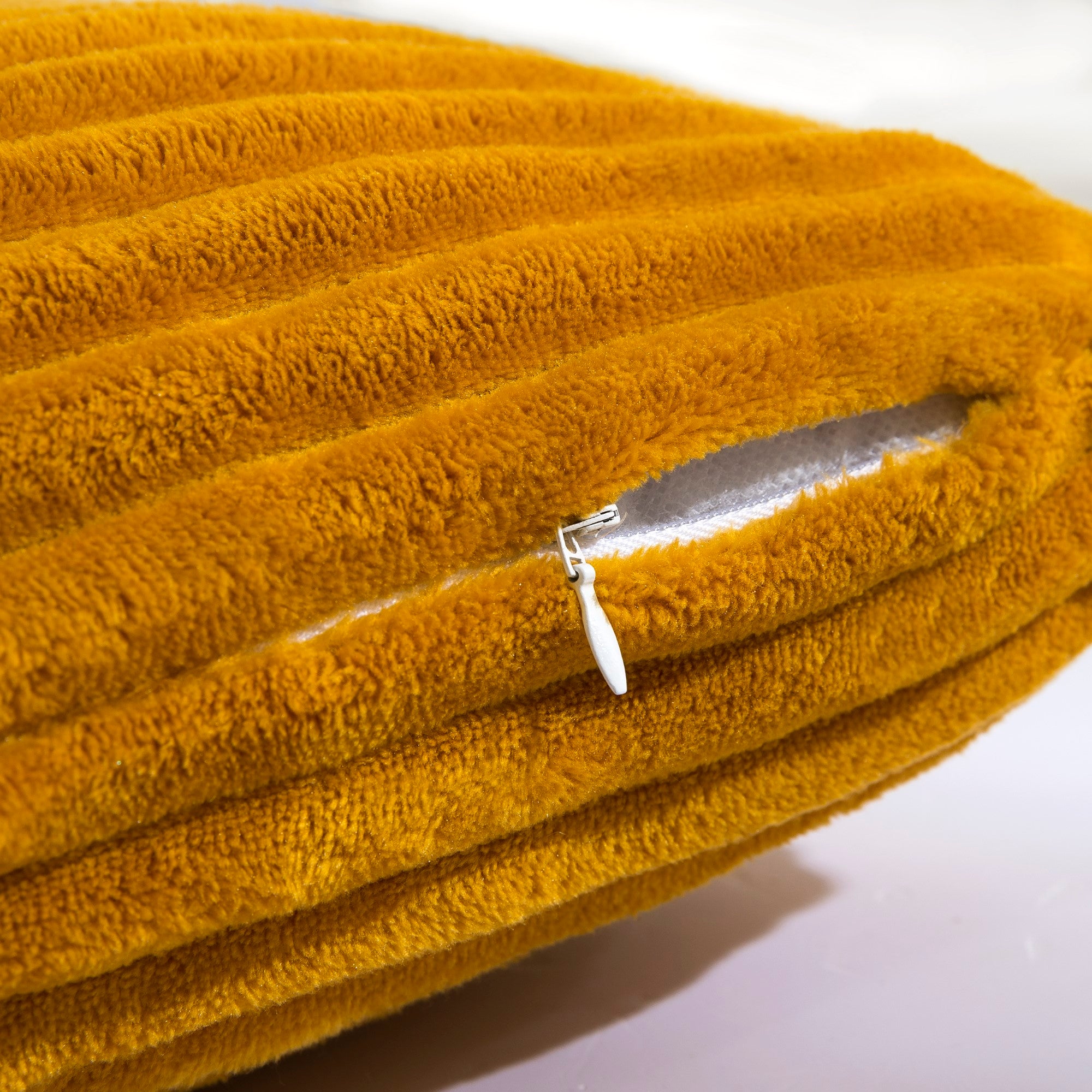 Dreamaker Embossed Fleece Cushion Mustard 45X45Cm