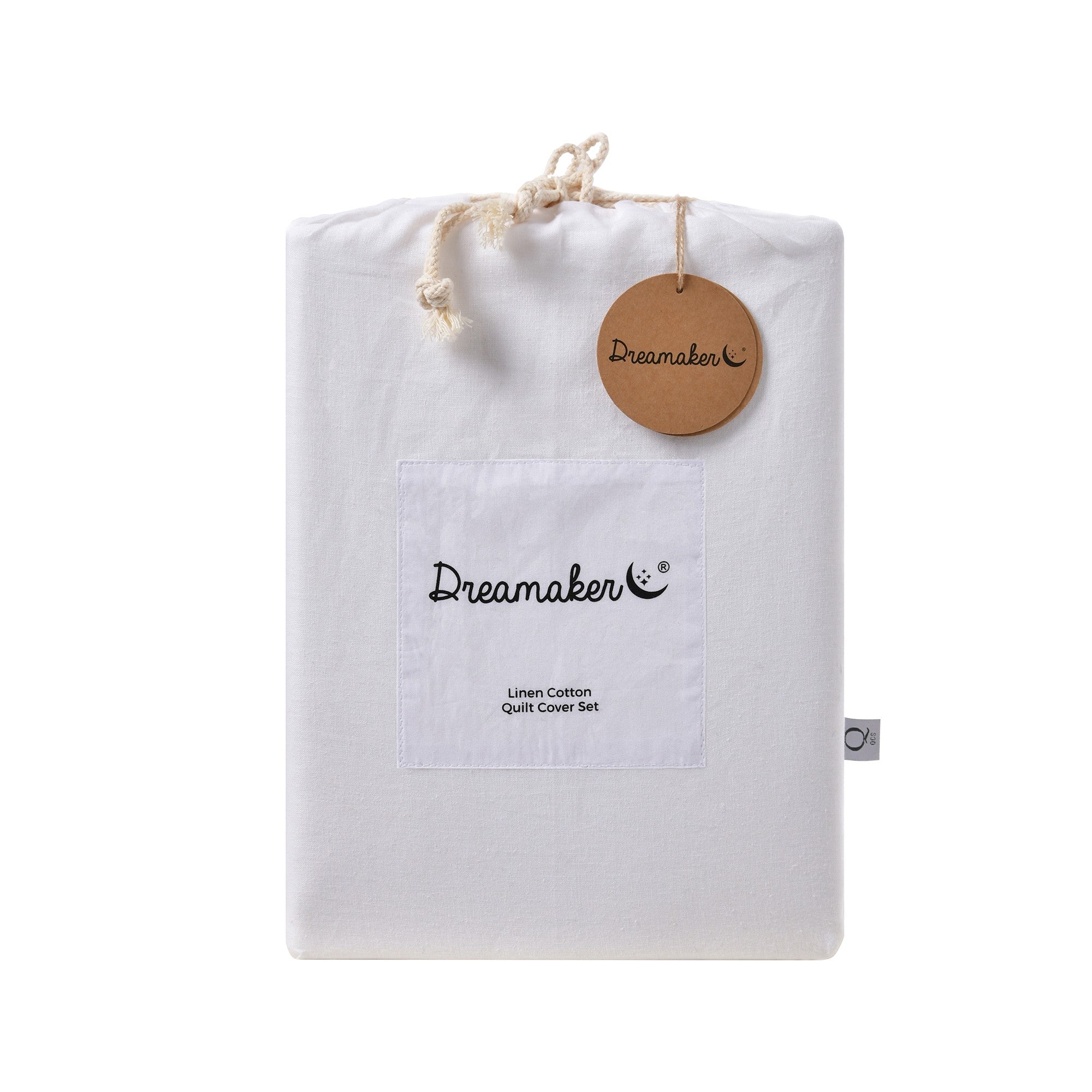 Dreamaker Linen Cotton Quilt Cover Set White