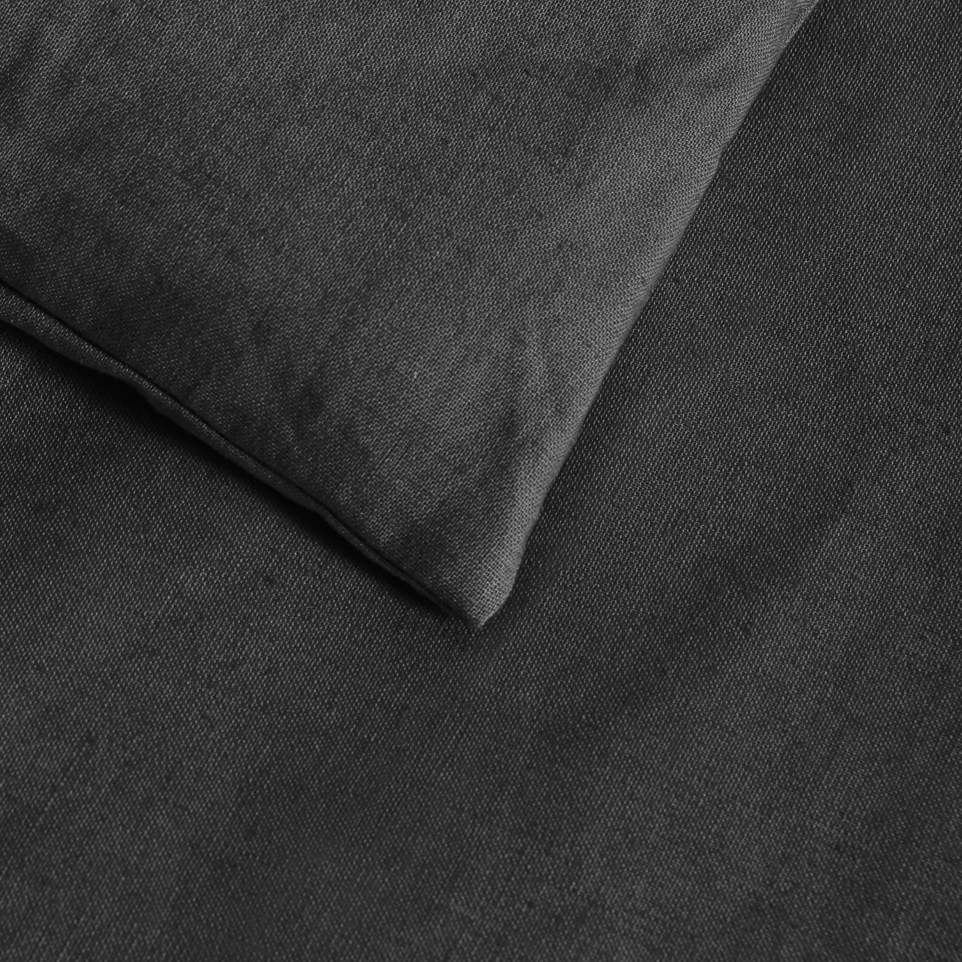 Dreamaker Linen Cotton Quilt Cover Set Charcoal