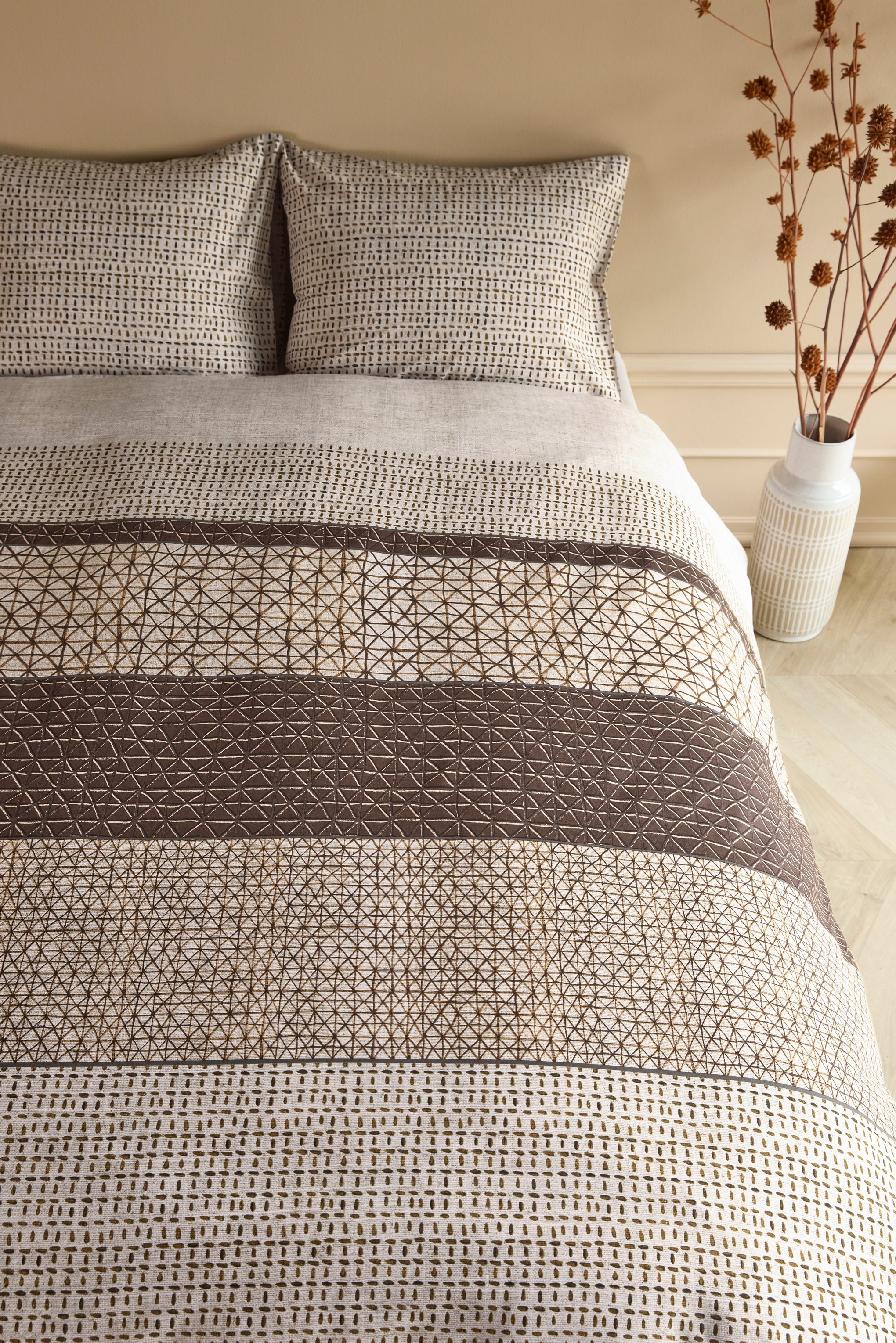 Bedding House Mathis Natural Quilt Cover Set Bedding House