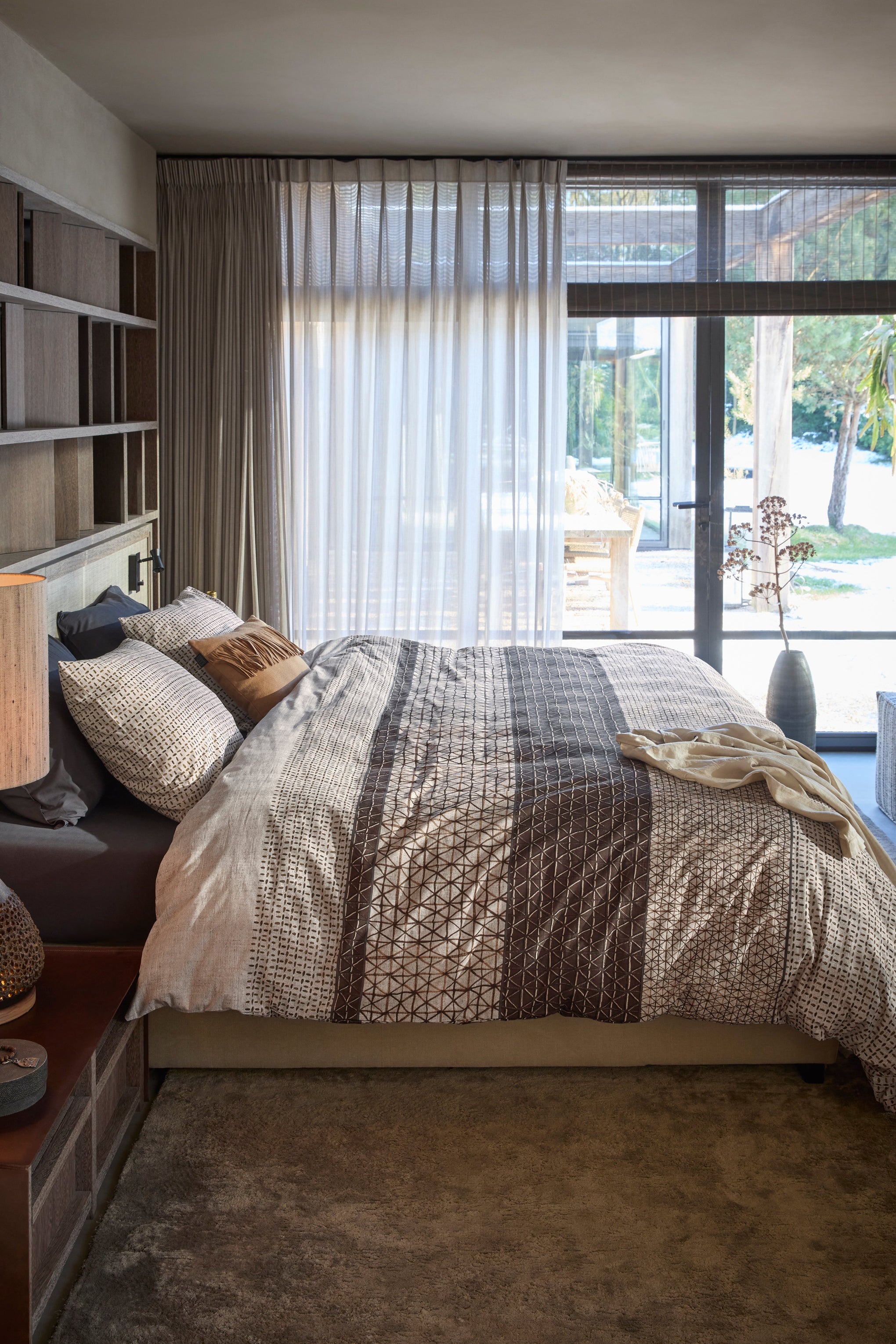 Bedding House Summer Blue Grey Seersucker Quilt Cover Set Bedding House