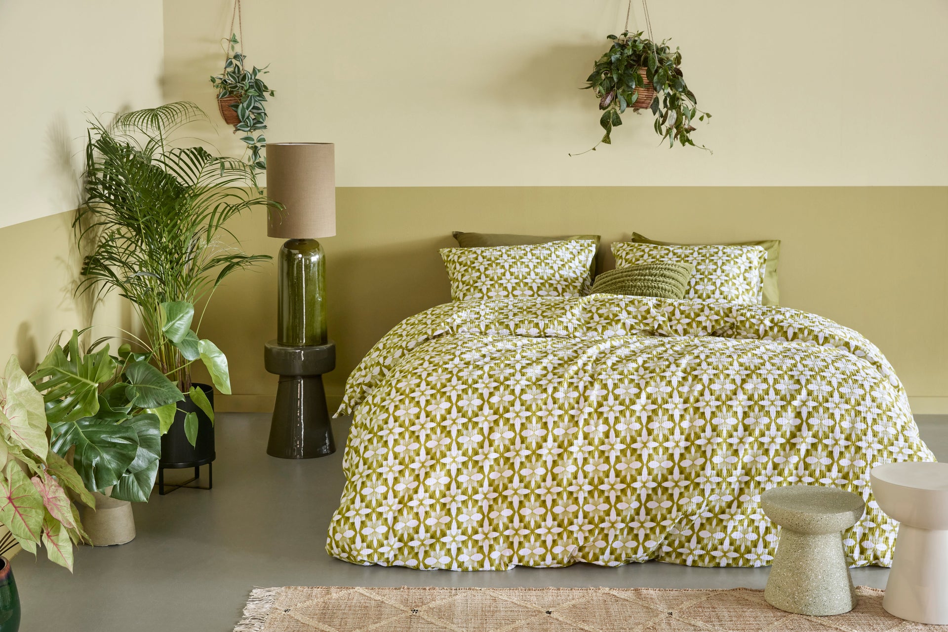 Bedding House Mae Green Seersucker Quilt Cover Set Bedding House