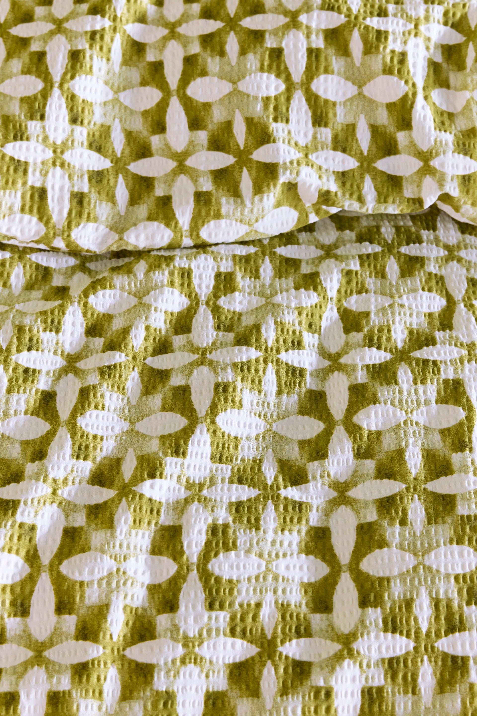 Bedding House Mae Green Seersucker Quilt Cover Set Bedding House