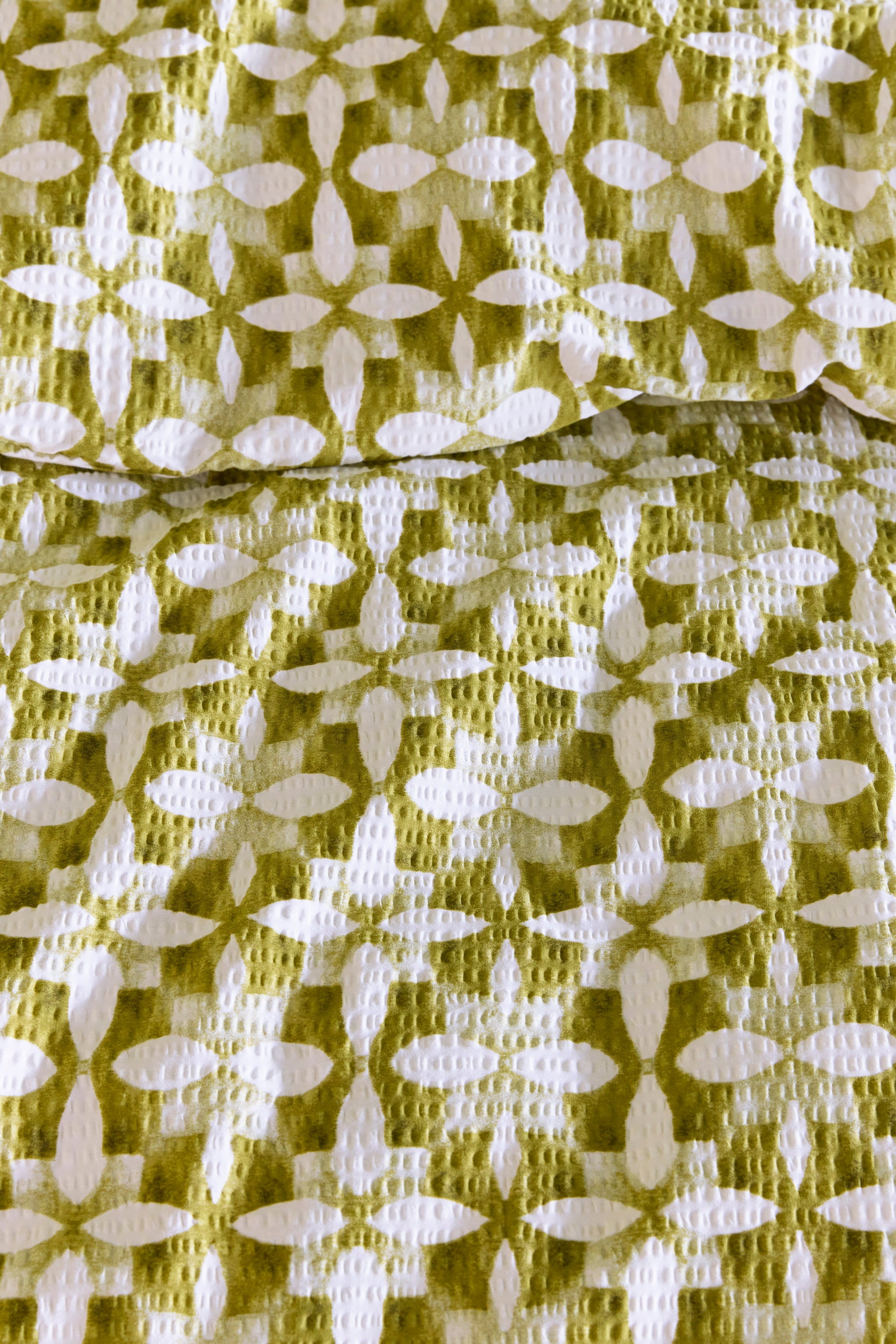 Bedding House Mae Green Seersucker Quilt Cover Set Bedding House