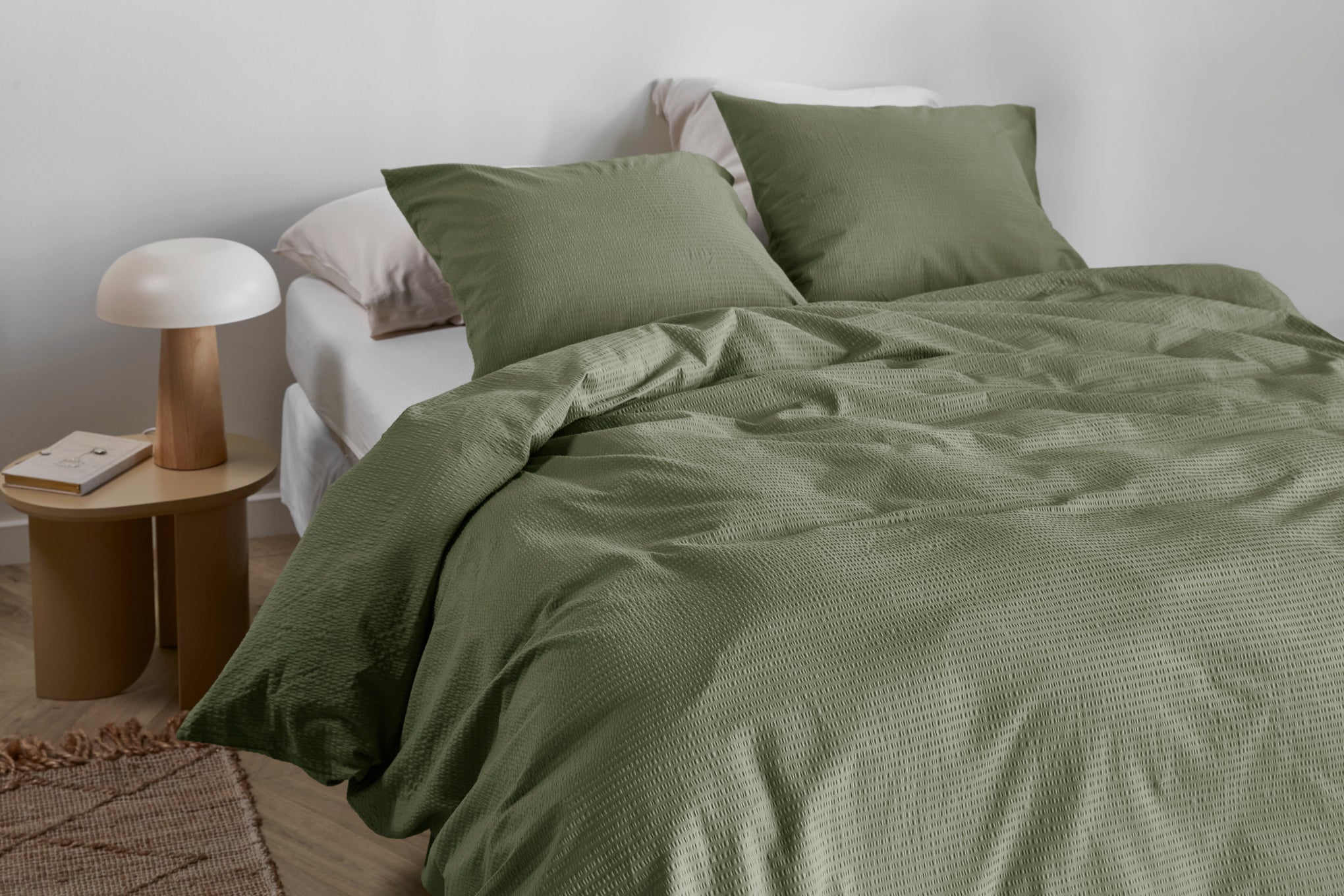 Bedding House Summer Green Seersucker Quilt Cover Set Bedding House