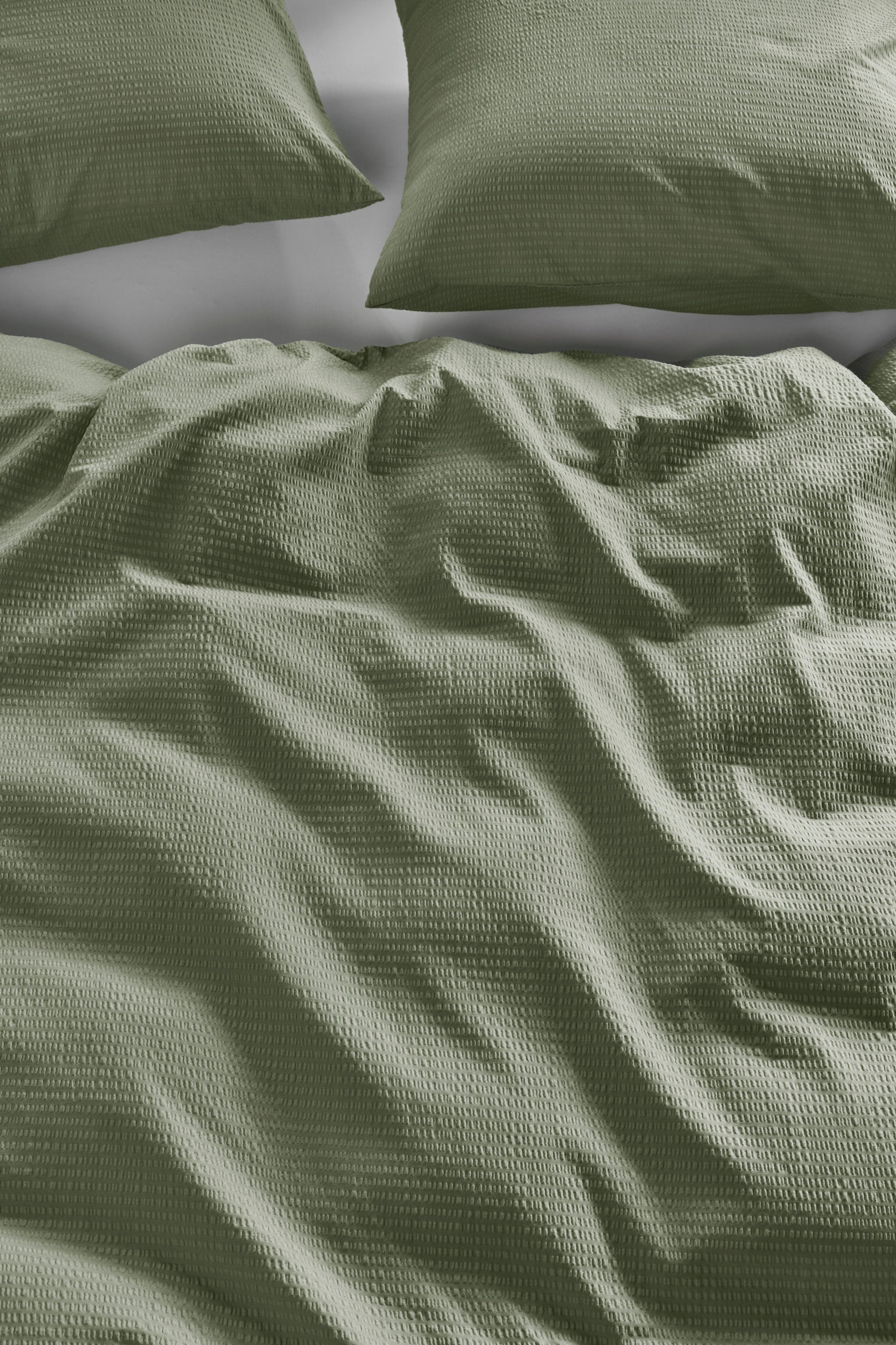 Bedding House Summer Green Seersucker Quilt Cover Set Bedding House