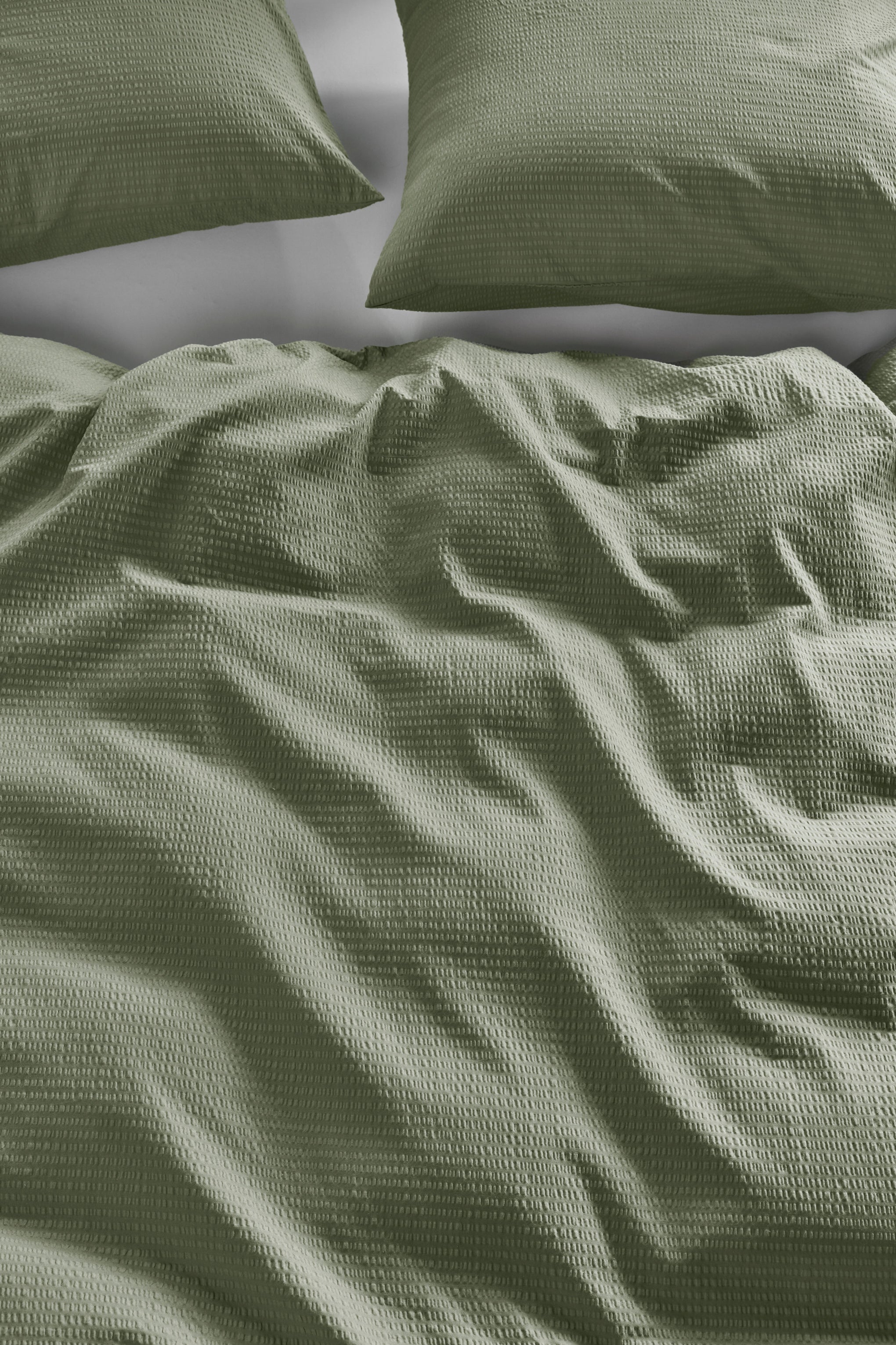 Bedding House Summer Green Seersucker Quilt Cover Set Bedding House