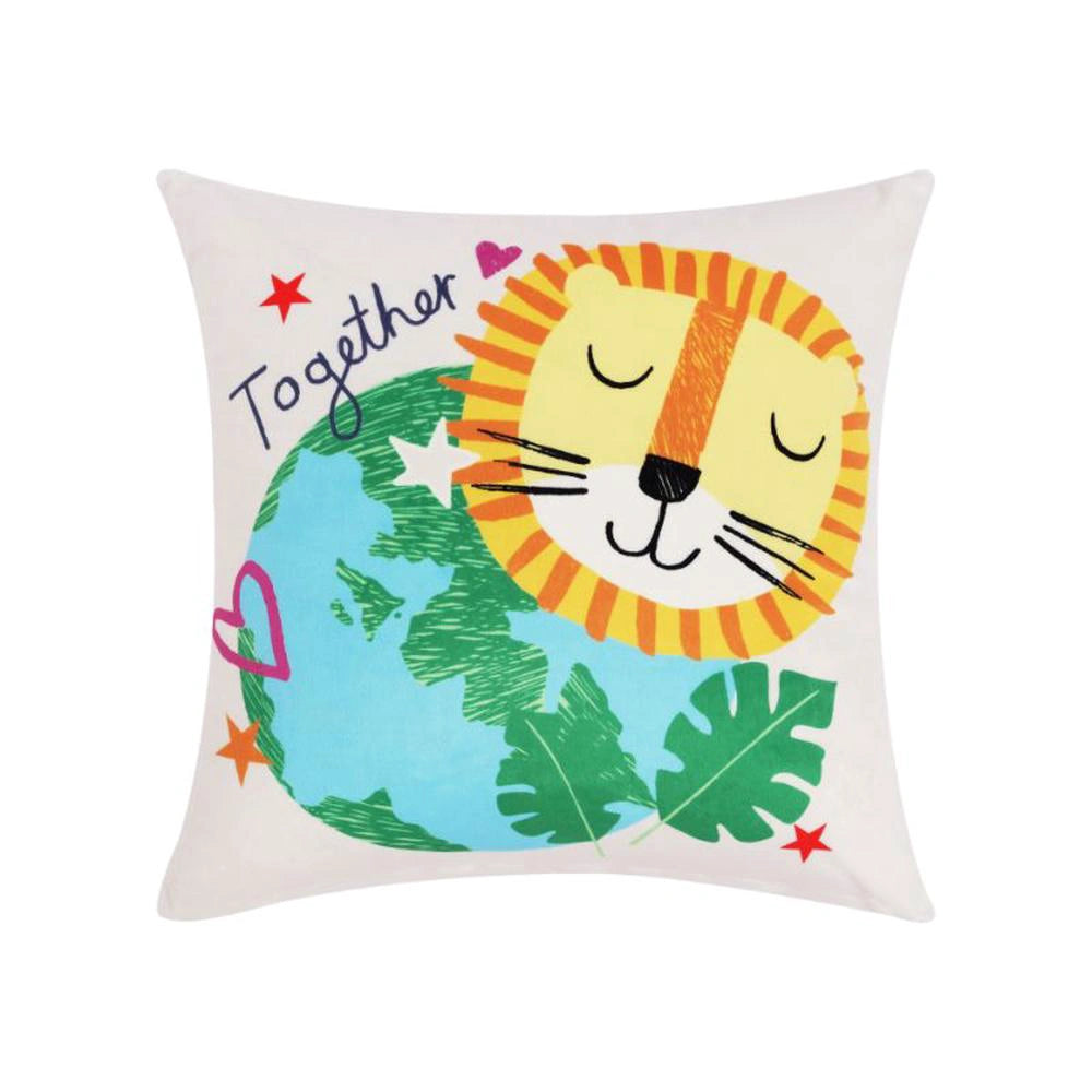 Happy Kids Our Planet Filled Cushion - 40x40cm