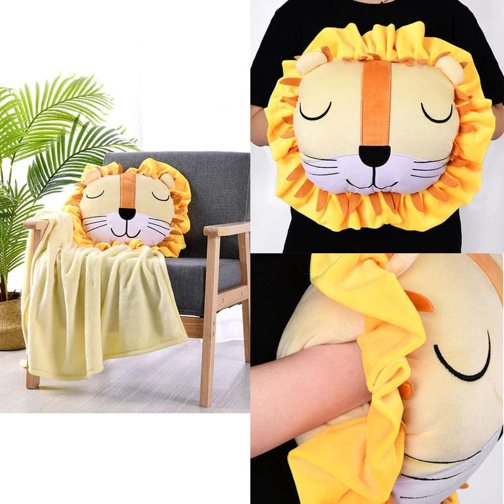 Happy Kids Novelty Cushion/Throw (Lion) - 48x46cm