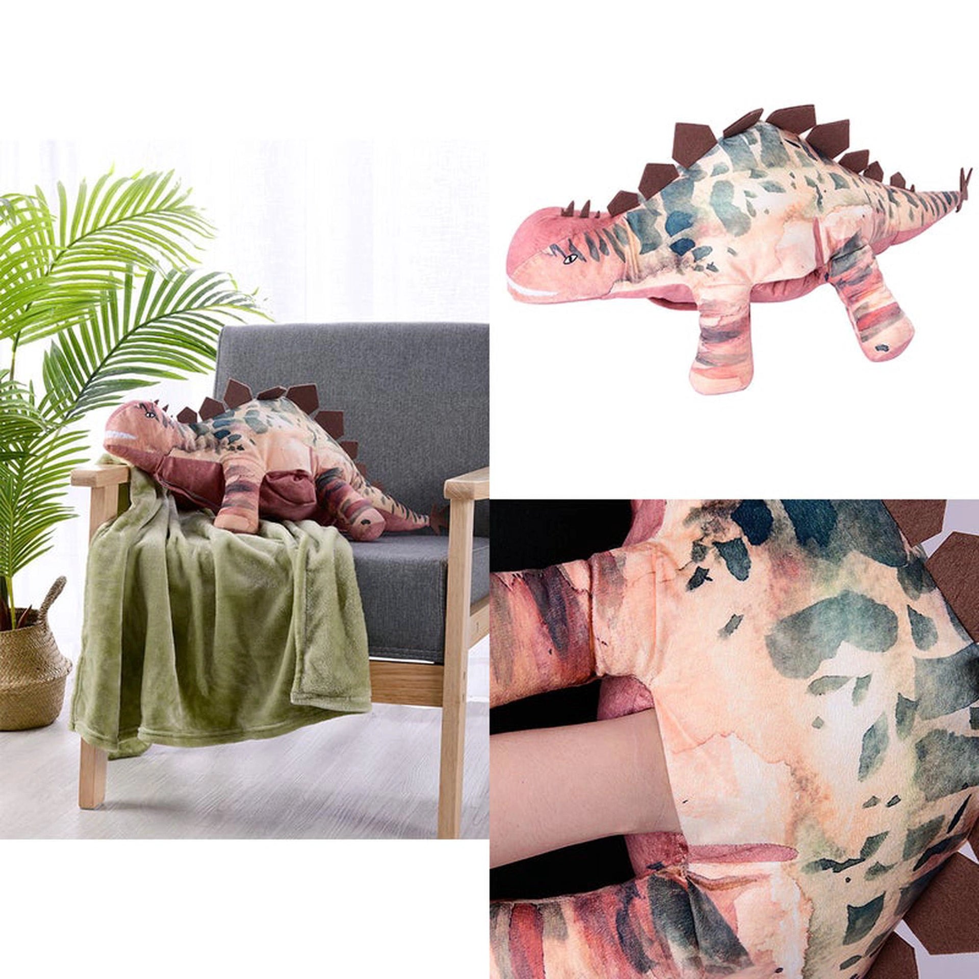 Happy Kids Novelty Cushion/Throw (Dino) - 67x32cm
