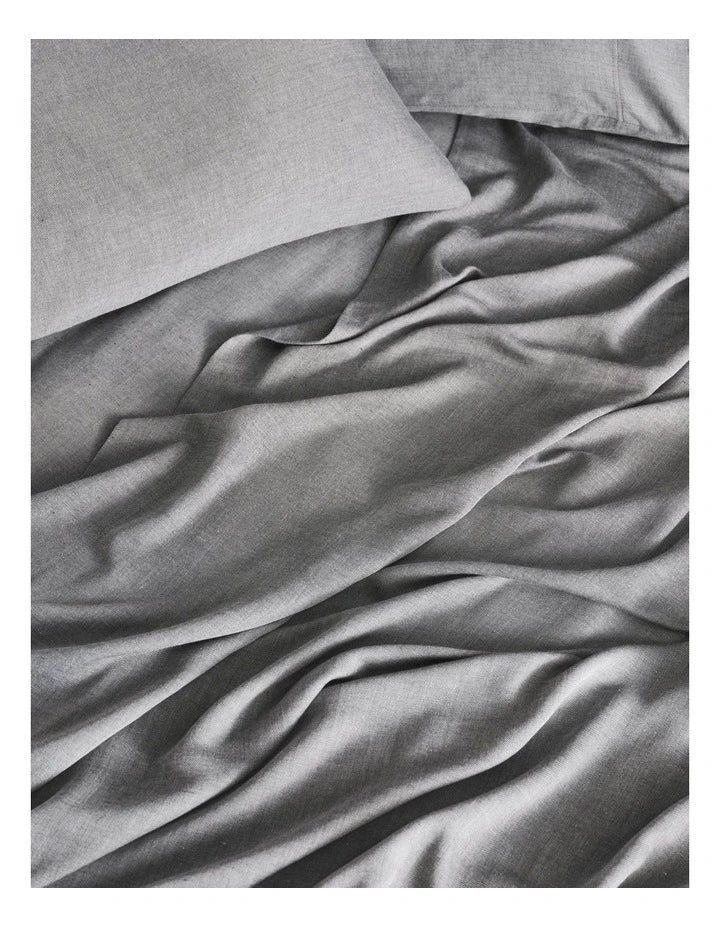 LINEN HOUSE REJEANERATION RIALTA SHEET SET CHARCOAL Linen House