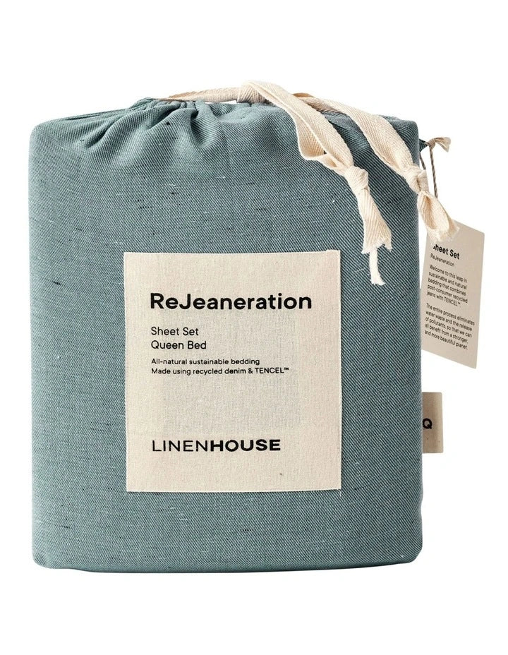 LINEN HOUSE REJEANERATION RIALTA SHEET SET PINE Linen House