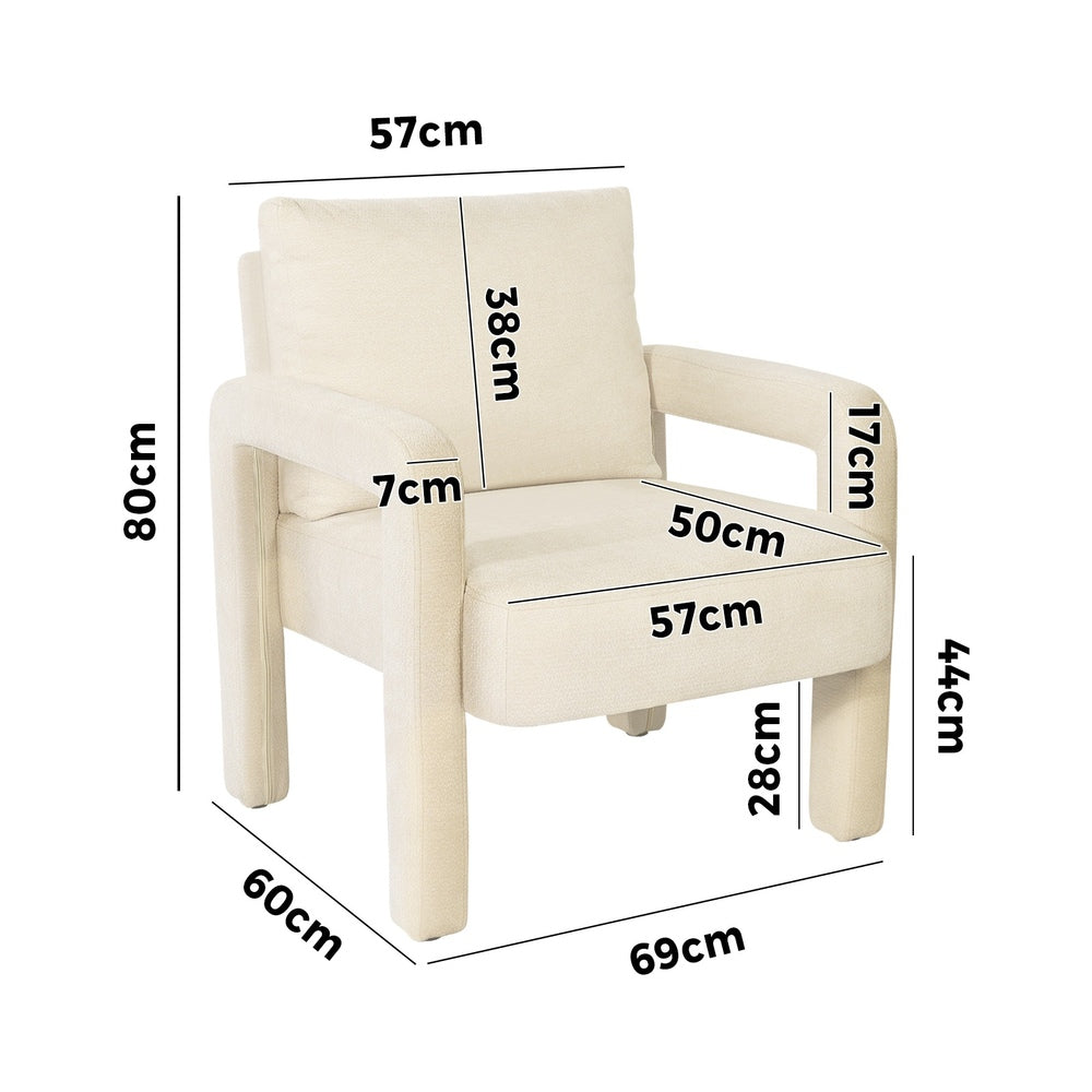 Oikiture  Armchair Velvet Chairs 1 Seater Lounge Sofa Chair