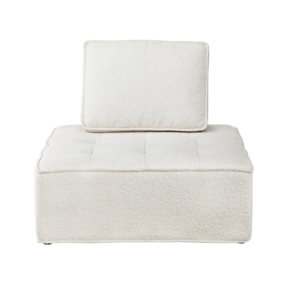 Oikiture 4Pcs Modular Armless Sofa Sherpa White