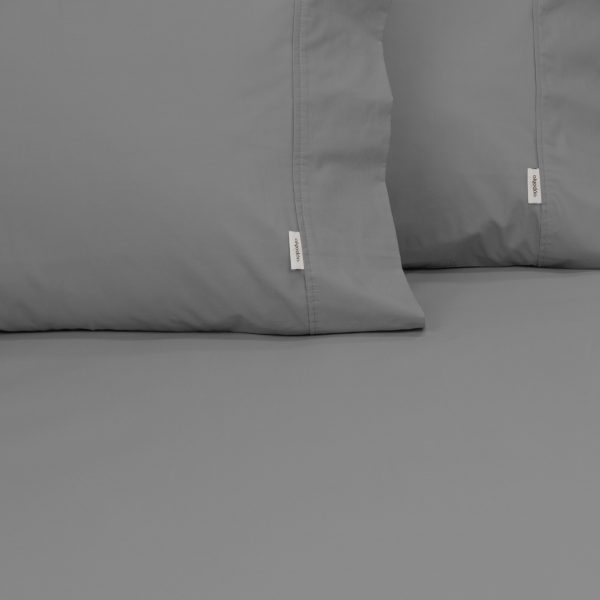 ALGODON "300TC Cotton" FITTED SHEET Combo Set - CHARCOAL Algodon