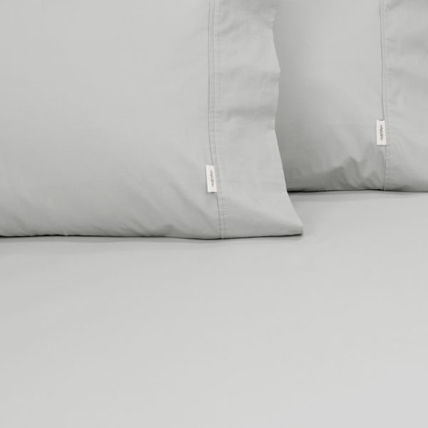 ALGODON "300TC Cotton" FITTED SHEET Combo Set - SILVER Algodon