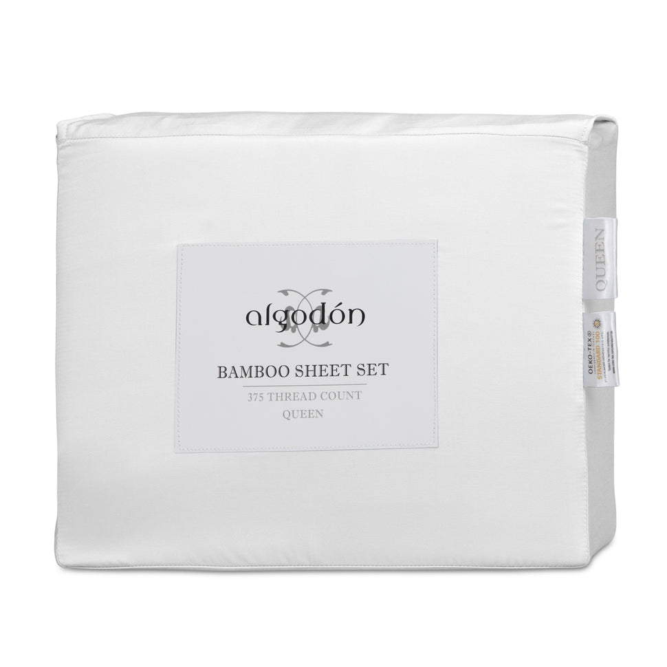 ALGODON "Bamboo" SHEET SET - WHITE