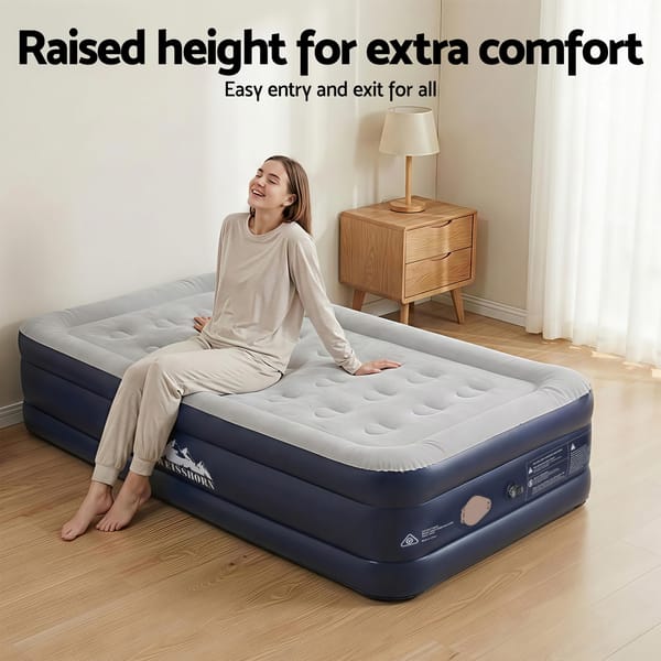 Weisshorn Air Mattress Single Inflatable Bed 46Cm Air Bed Cube