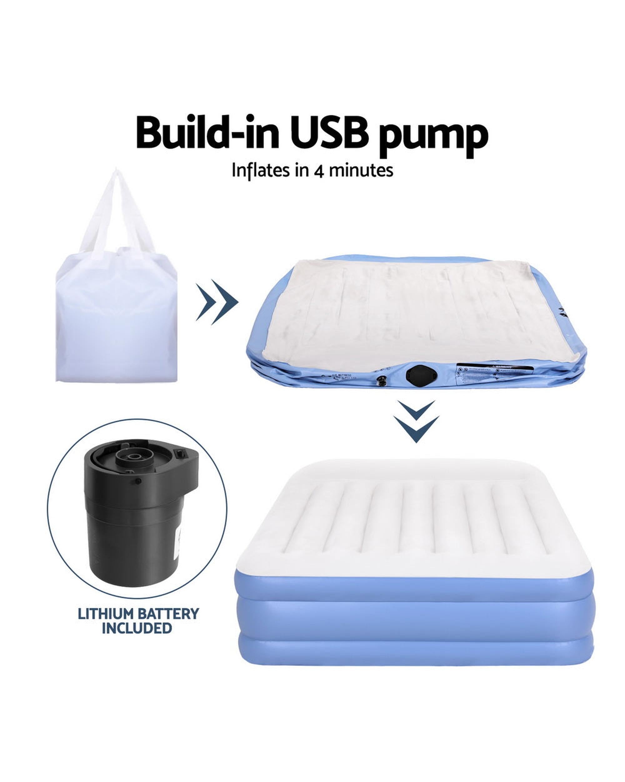 Weisshorn Air Mattress Queen Inflatable Bed 50cm Air bed Big Bedding Australia