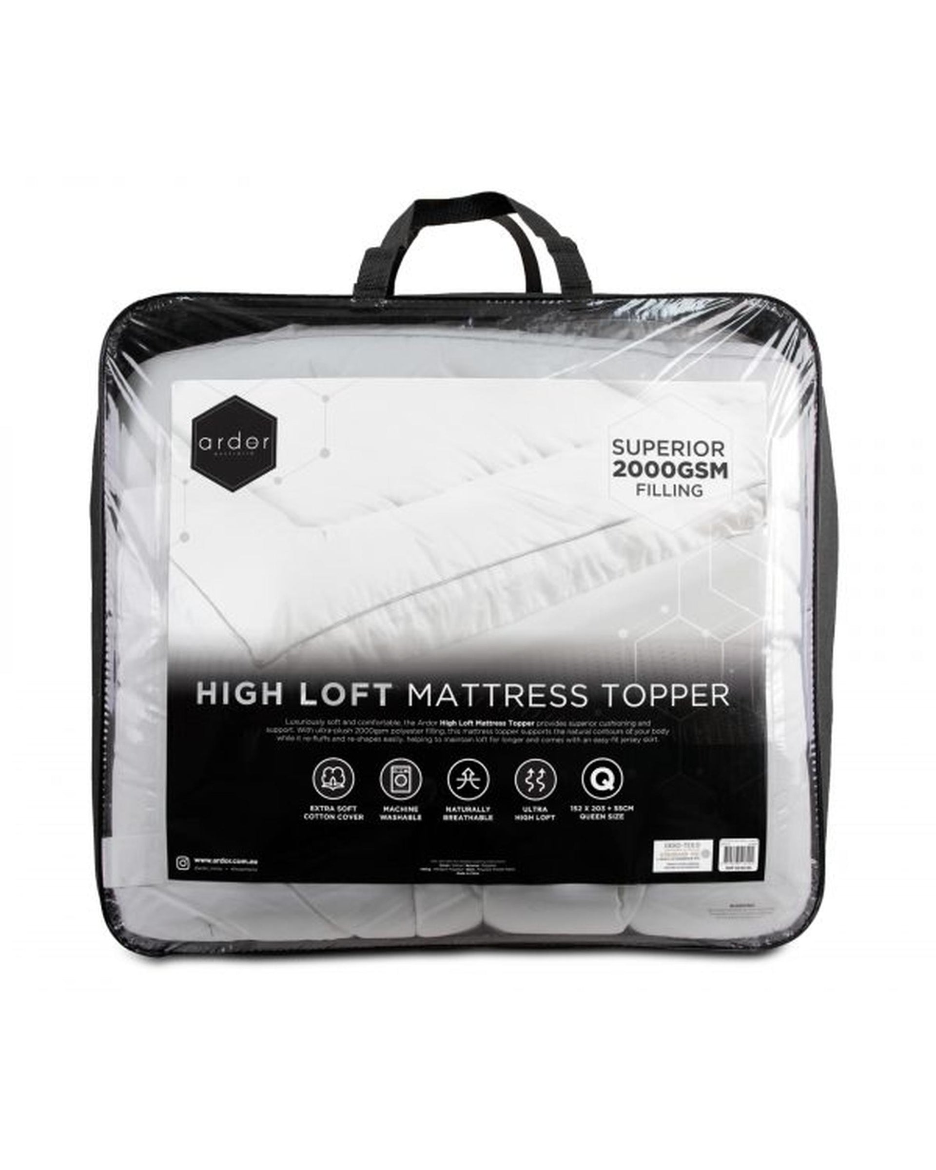 ARDOR "2000GSM Standard Microfibre" MATTRESS TOPPER Vacuum Packed Ardor Bedding