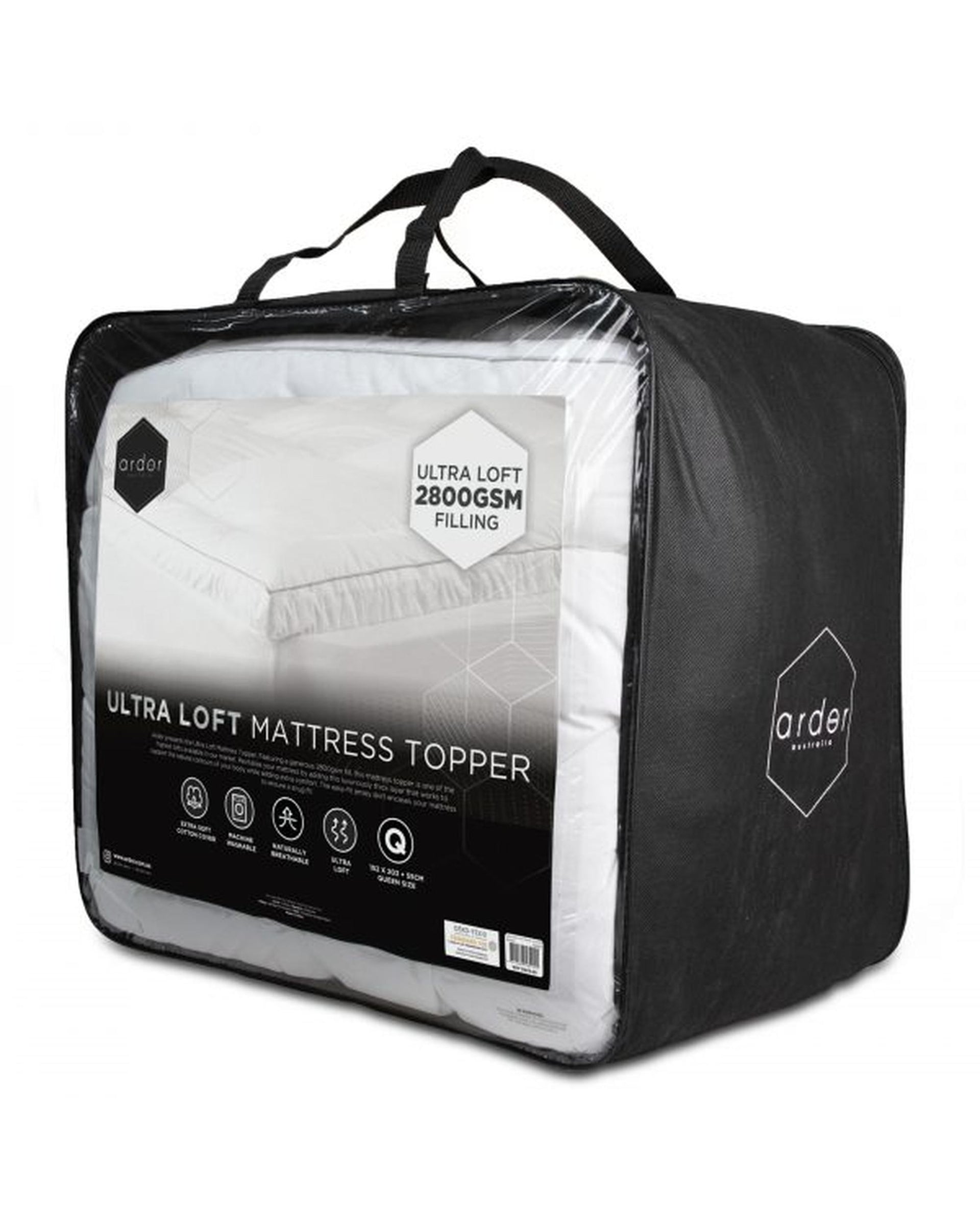 ARDOR "2000GSM Standard Microfibre" MATTRESS TOPPER Vacuum Packed Ardor Bedding