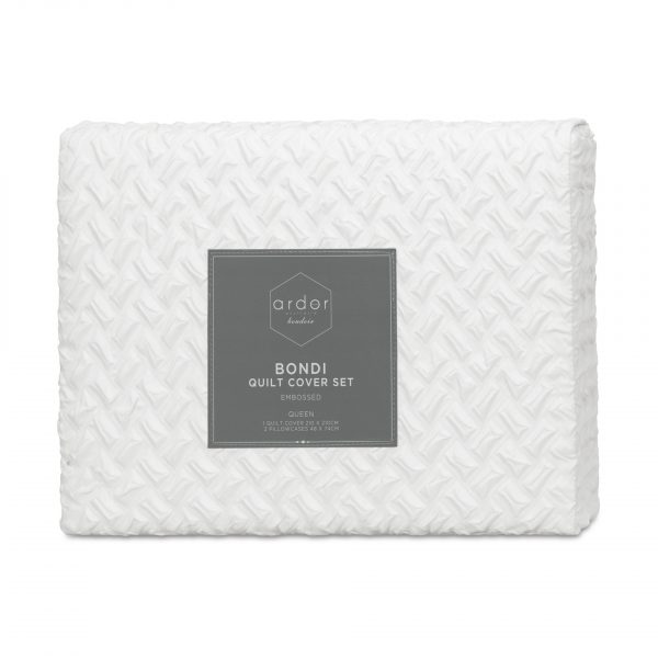 ARDOR BOUDOIR "Bondi" EMBOSSED QUILT COVER SET Ardor Bedding