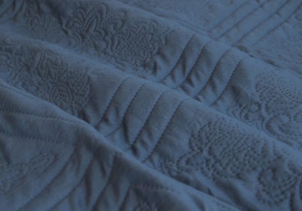 ARDOR BOUDOIR "Eddison" MICROFIBRE QUILT COVER SET - BLUESTONE Ardor Bedding