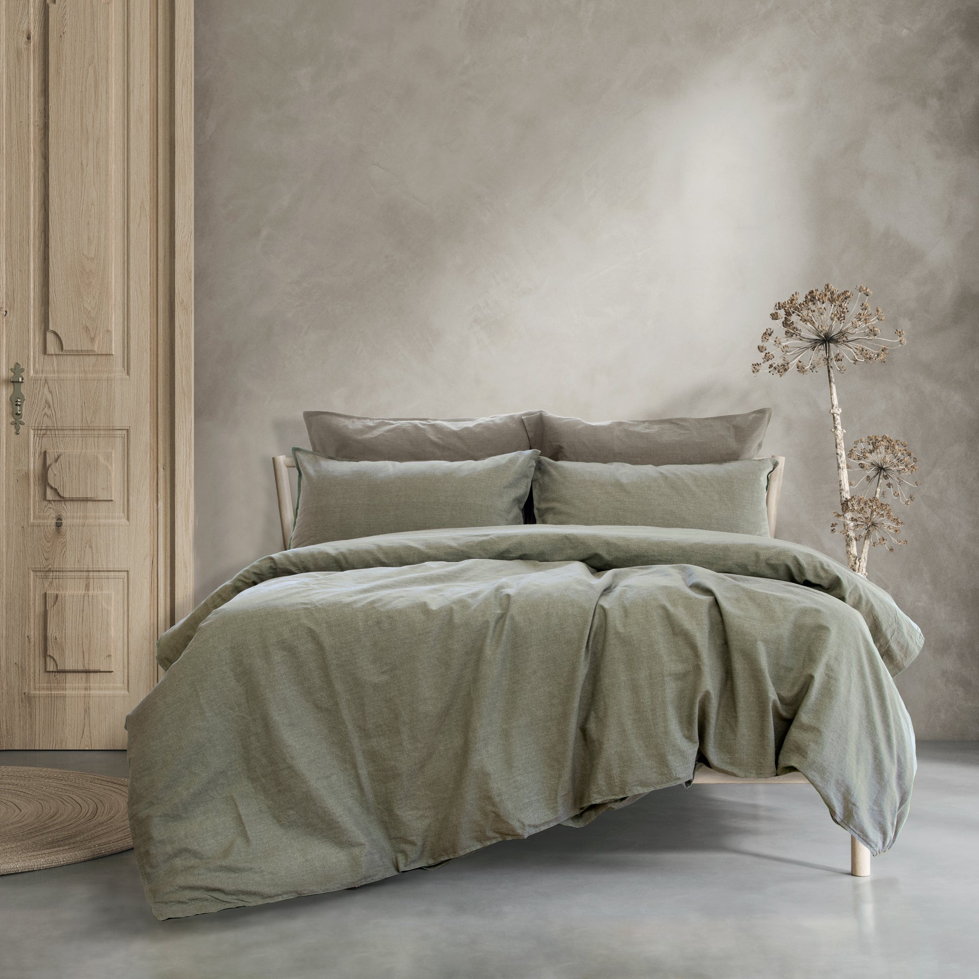 ARDOR BOUDOIR "Embre" Linen Look Washed Cotton QUILT COVER SET Ardor Bedding