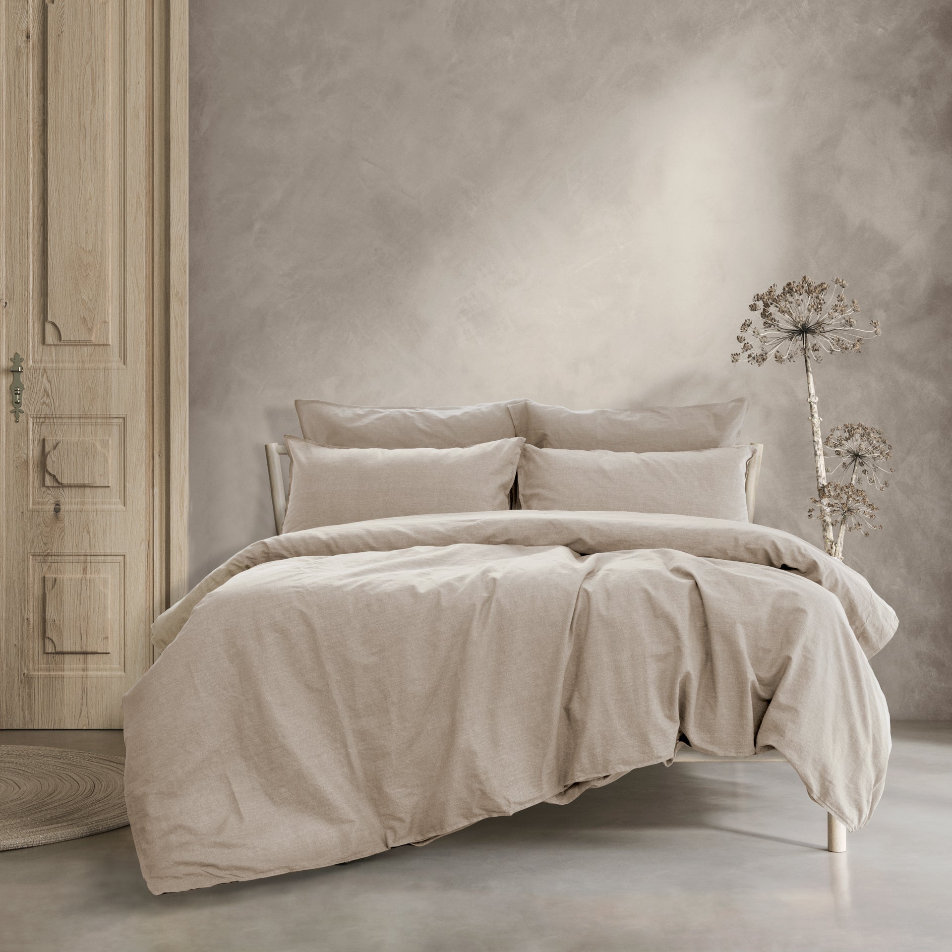 ARDOR BOUDOIR "Embre" Linen Look Washed Cotton QUILT COVER SET Ardor Bedding