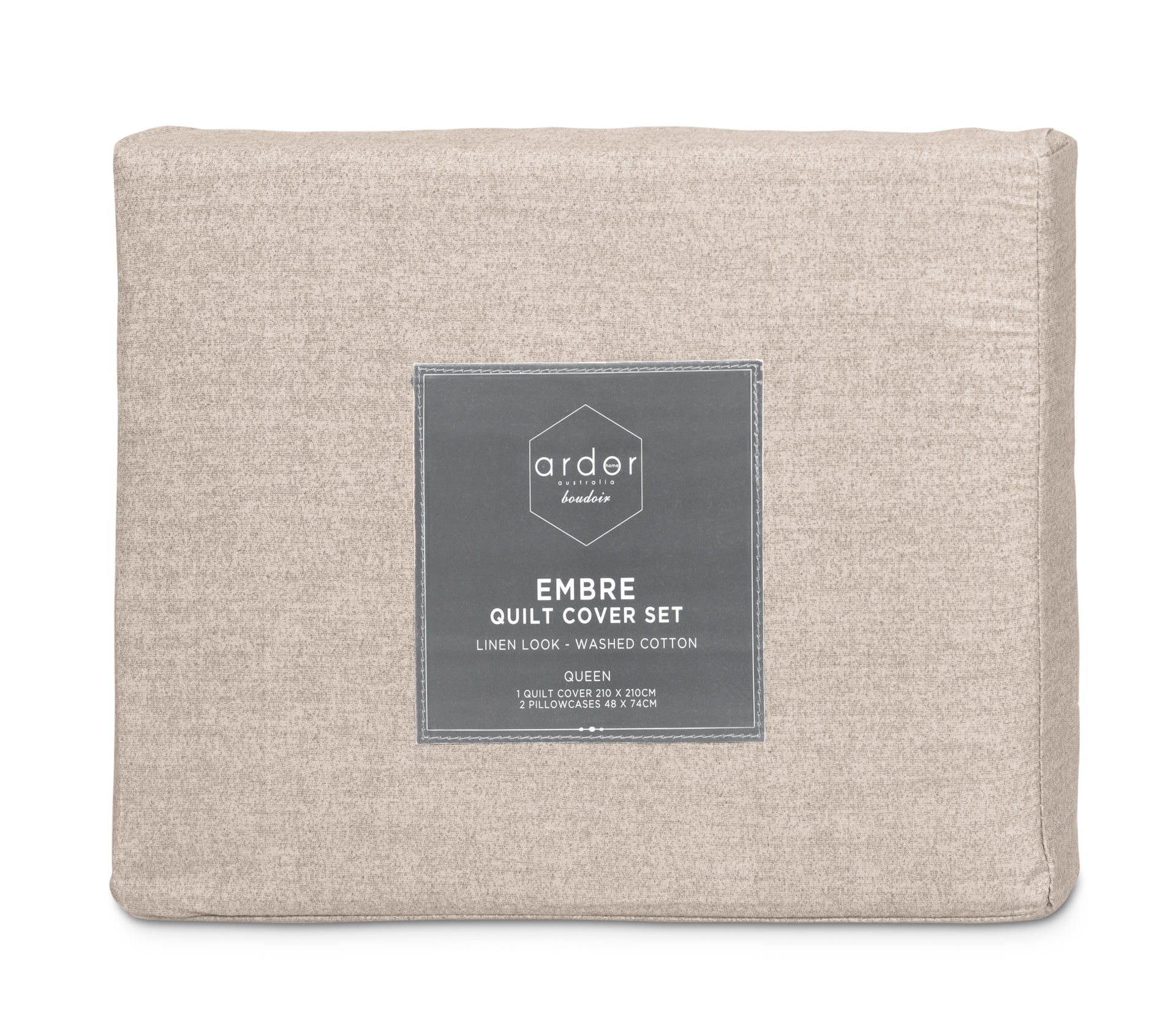 ARDOR BOUDOIR "Embre" Linen Look Washed Cotton QUILT COVER SET Ardor Bedding