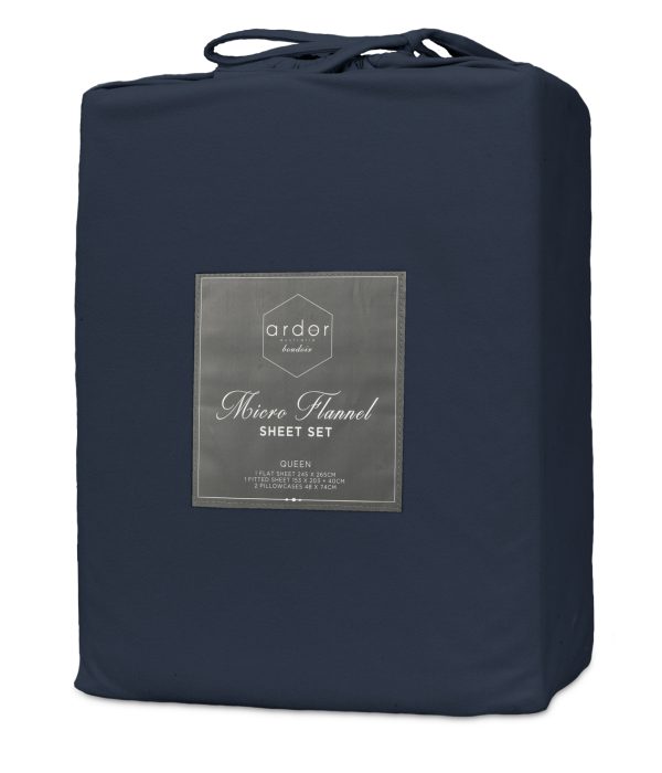 ARDOR BOUDIOR "Micro Flannel" SHEET SET - CHARCOAL Ardor Bedding