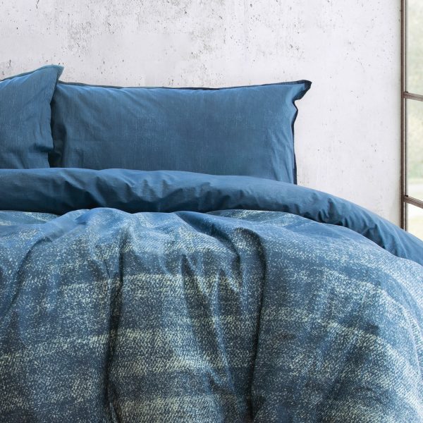 ARDOR BOUDOIR "Vintage" Denim Look Washed Cotton QUILT COVER SET - BLUE Ardor Bedding
