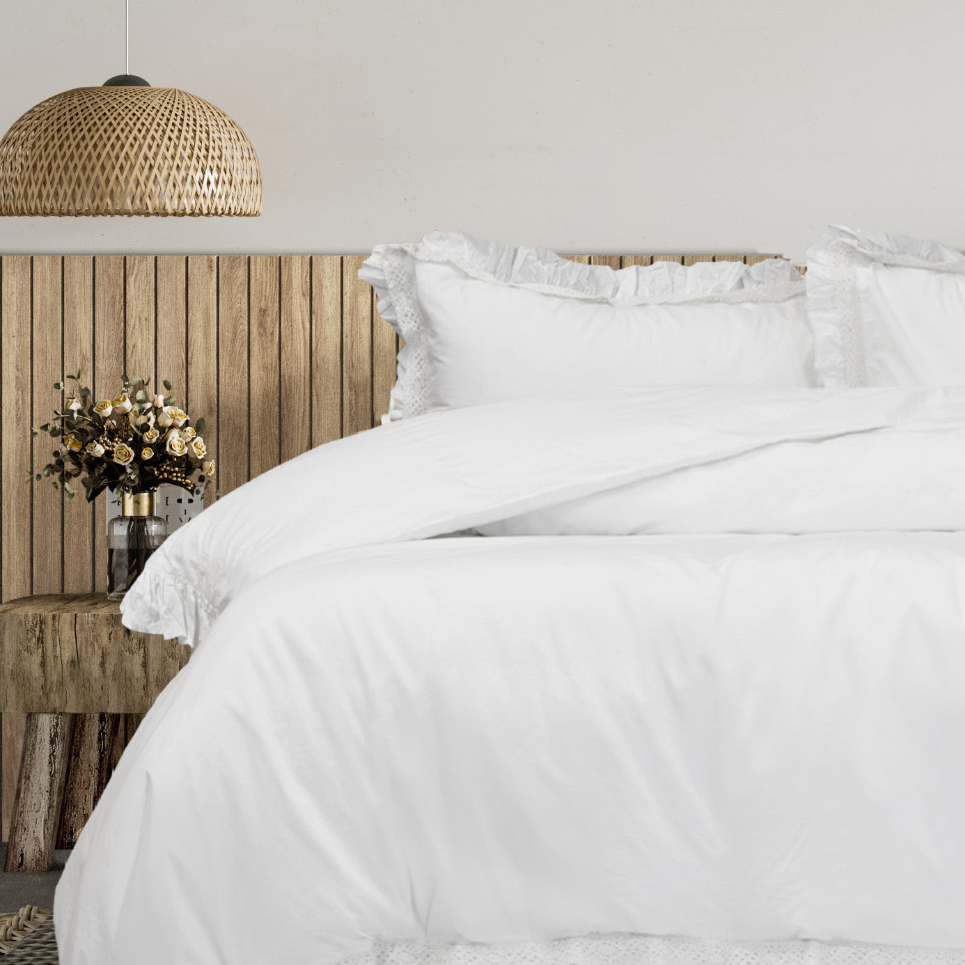 ALGODON "Adele" RUFFLE WASH QUILT COVER SET Algodon Bedding