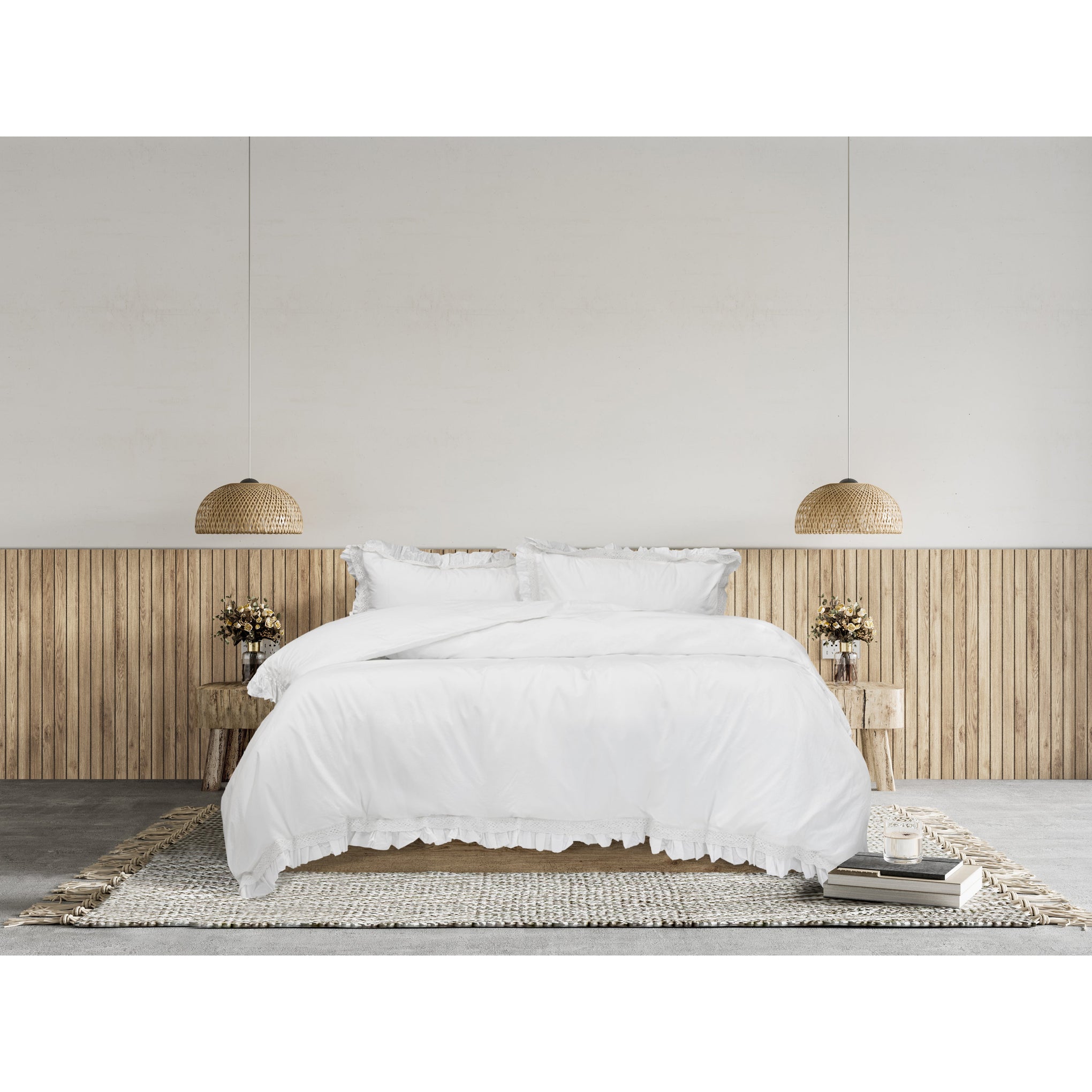 ALGODON "Adele" RUFFLE WASH QUILT COVER SET Algodon Bedding