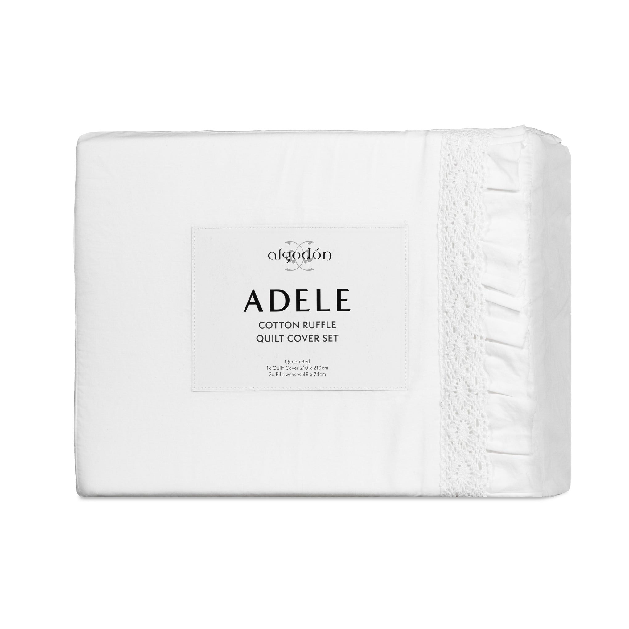 ALGODON "Adele" RUFFLE WASH QUILT COVER SET Algodon Bedding