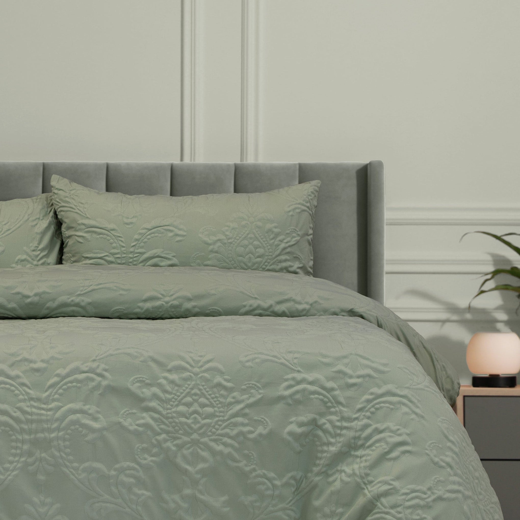 ARDOR BOUDOIR "Adeline" SAGE QUILT COVER SET Ardor Bedding