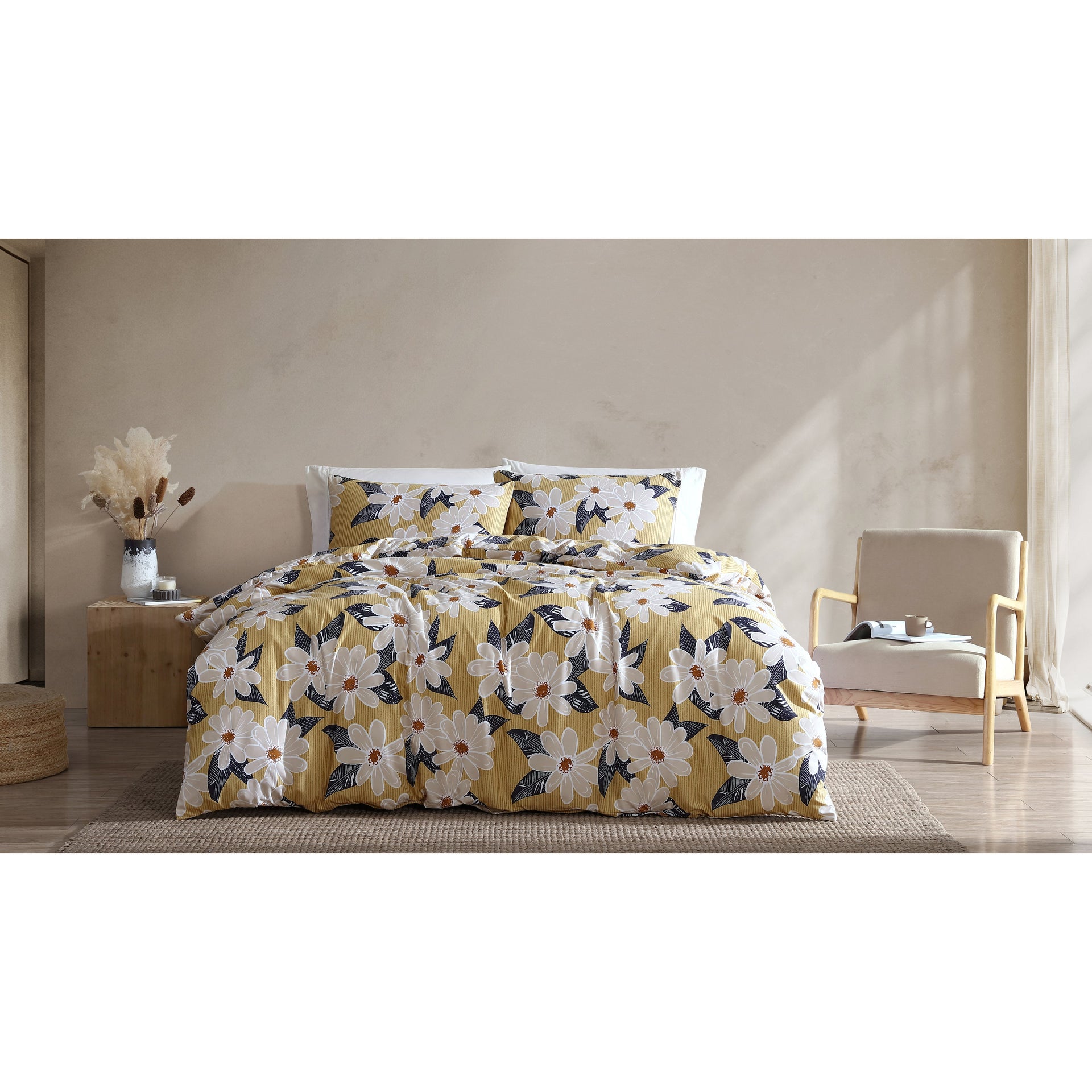 INTERFAB | ARDOR BOUDOIR "Sabina" MICROFIBRE DESERT SAND QUILT COVER SET INTERFAB